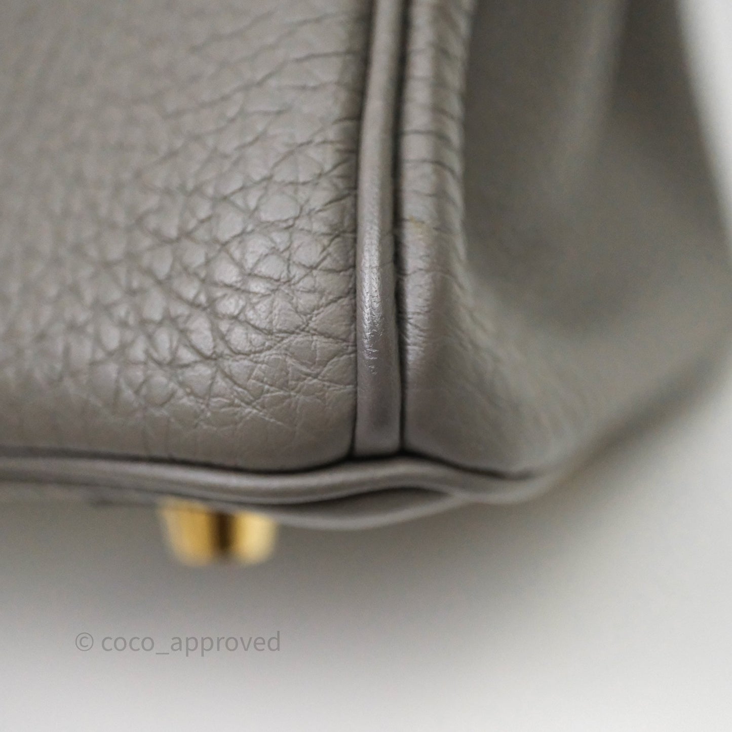 Hermes Birkin 25 Retourne Gris Meyer 0L Togo Gold Hardware