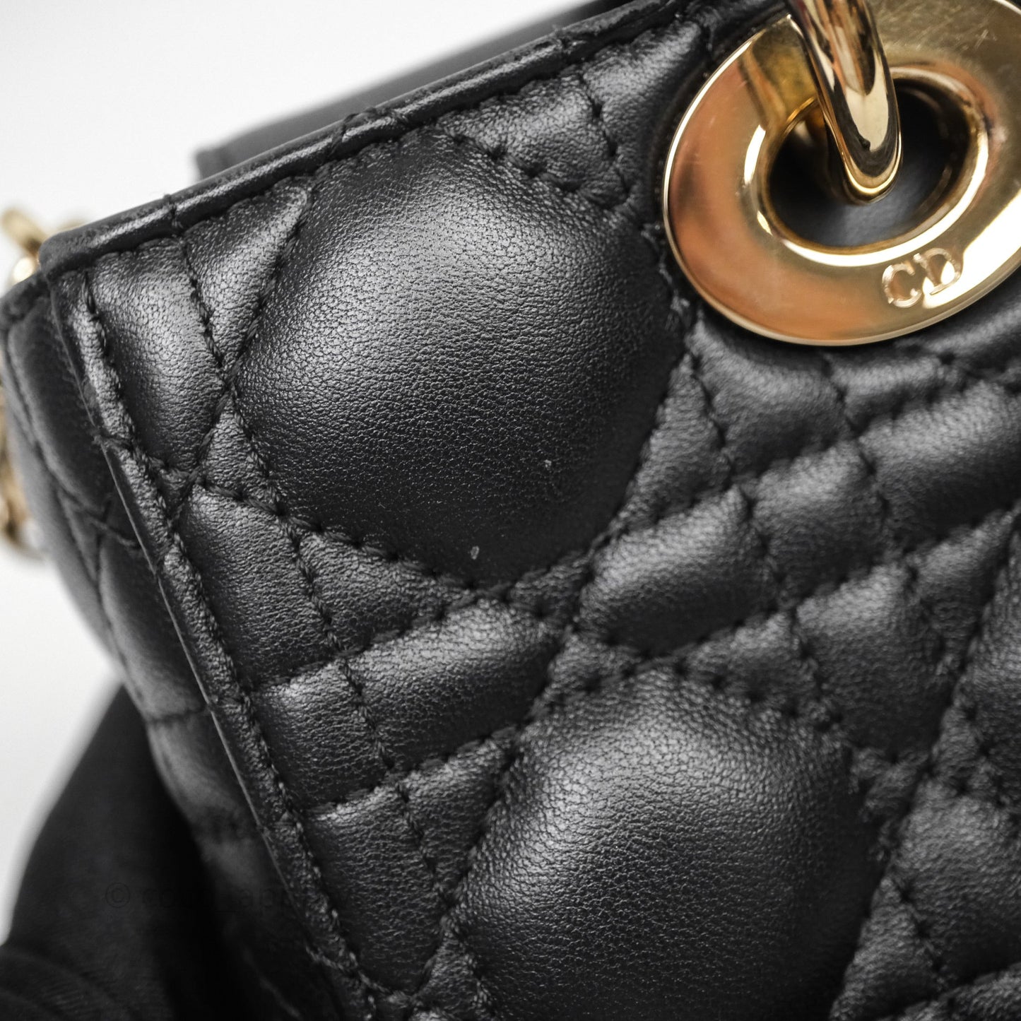Dior Small Lady D-Joy Bag Black Lambskin Cannage Gold Hardware