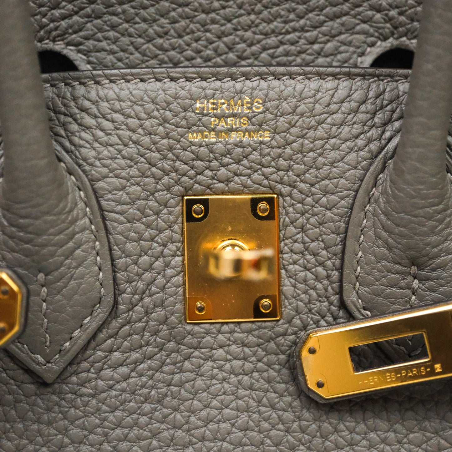 Hermes Birkin 25 Retourne Gris Meyer 0L Togo Gold Hardware
