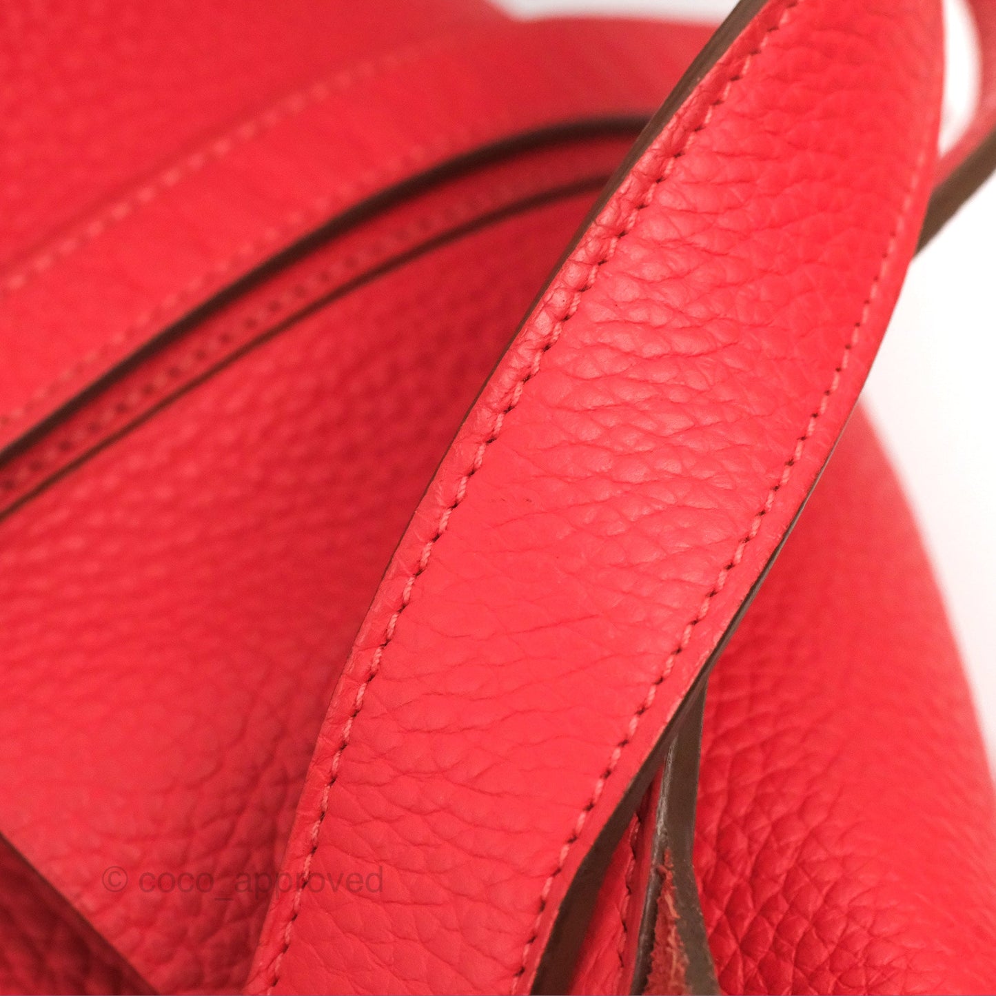 Hermès Picotin 22 Rouge Pivoine Clemence Palladium Hardware