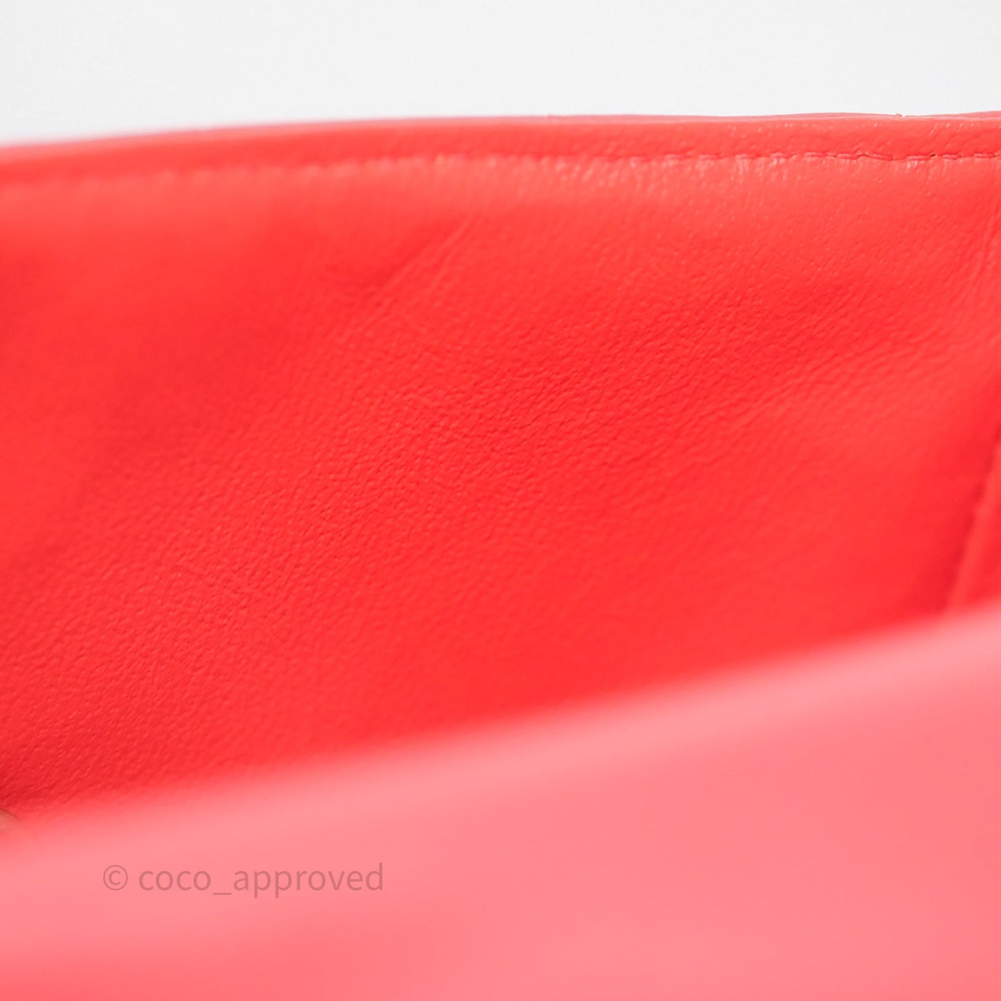 Chanel Mini Rectangular Quilted Red Lambskin Aged Gold Hardware
