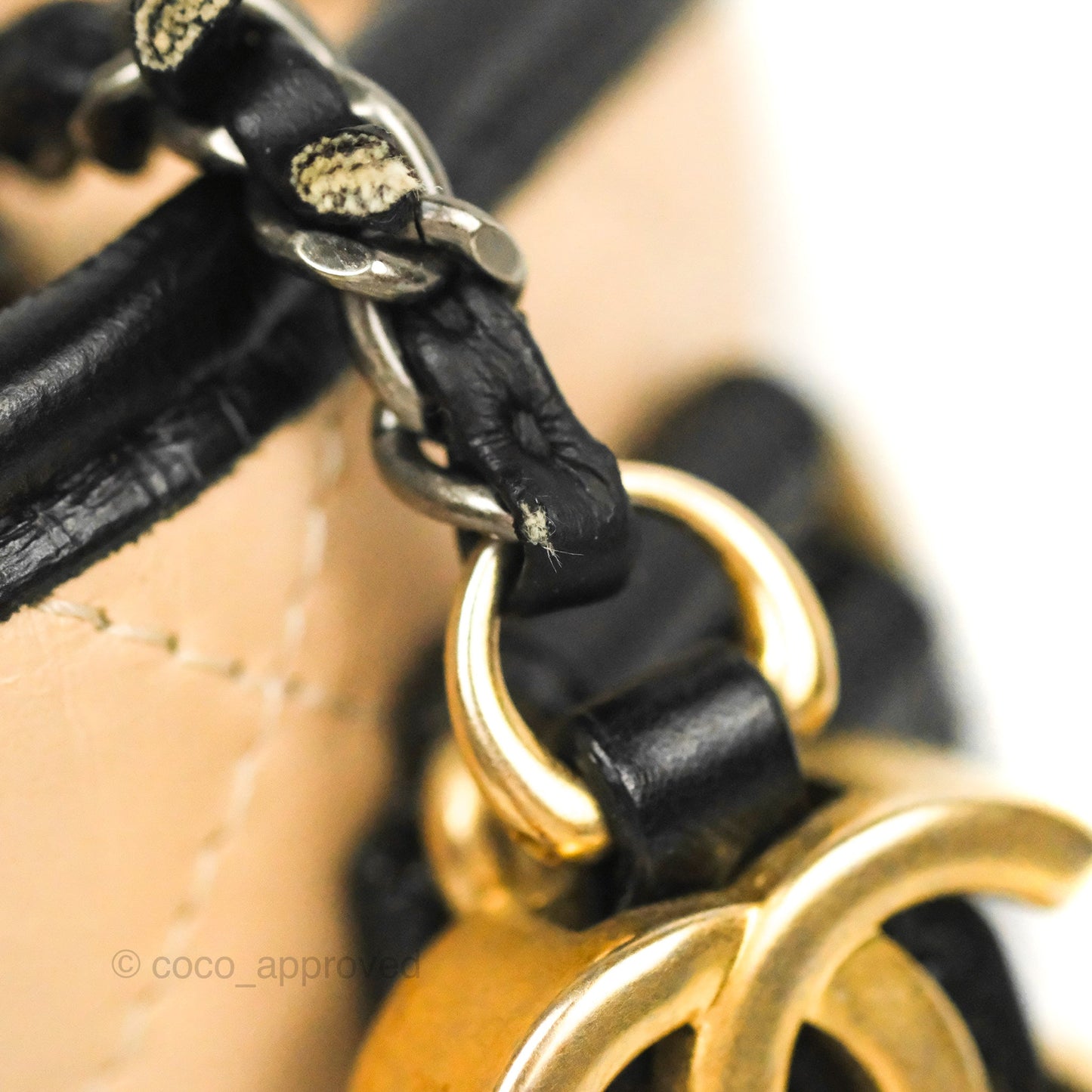 Chanel Small Gabrielle Hobo Quilted Beige Aged Calfskin