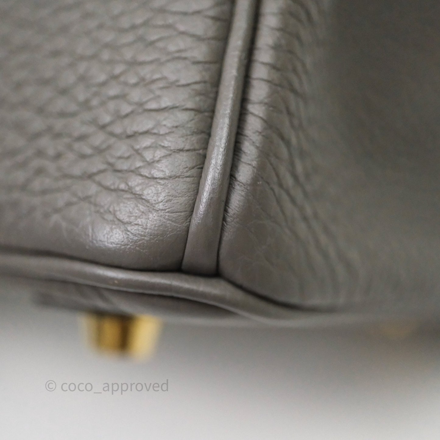 Hermes Birkin 25 Retourne Gris Meyer 0L Togo Gold Hardware
