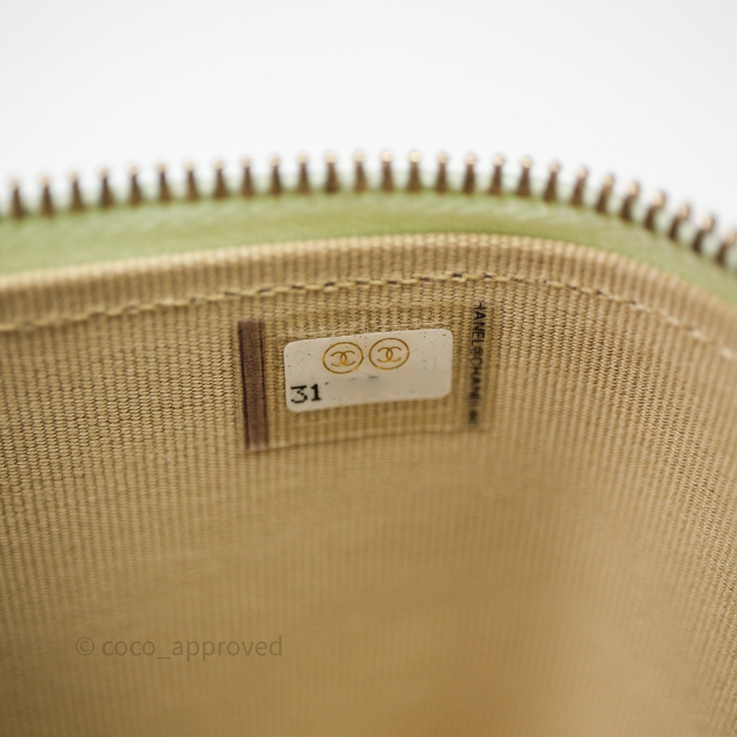Chanel Mini Pearl Crush Vanity With Chain Light Green Lambskin Aged Gold Hardware