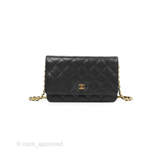 Chanel Classic Quilted WOC Black Caviar Gold Hardware