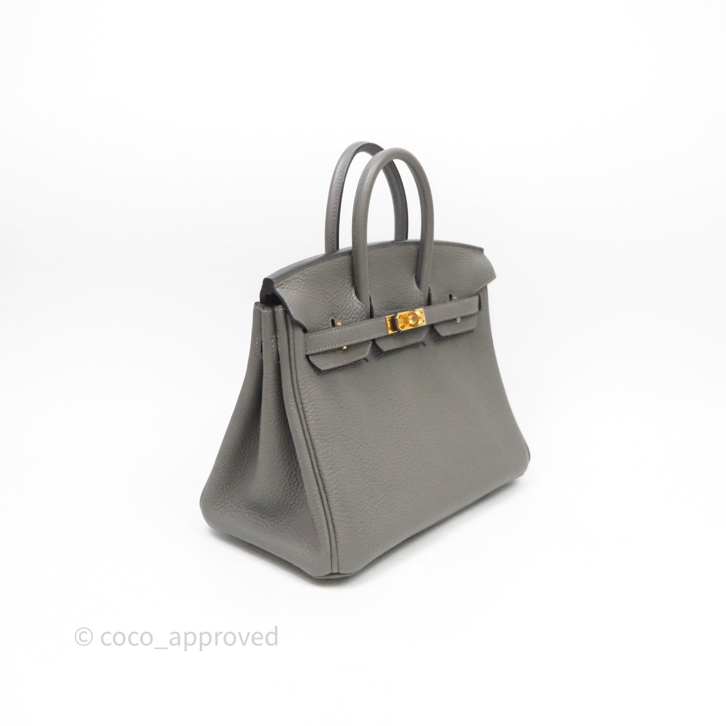 Hermes Birkin 25 Retourne Gris Meyer 0L Togo Gold Hardware