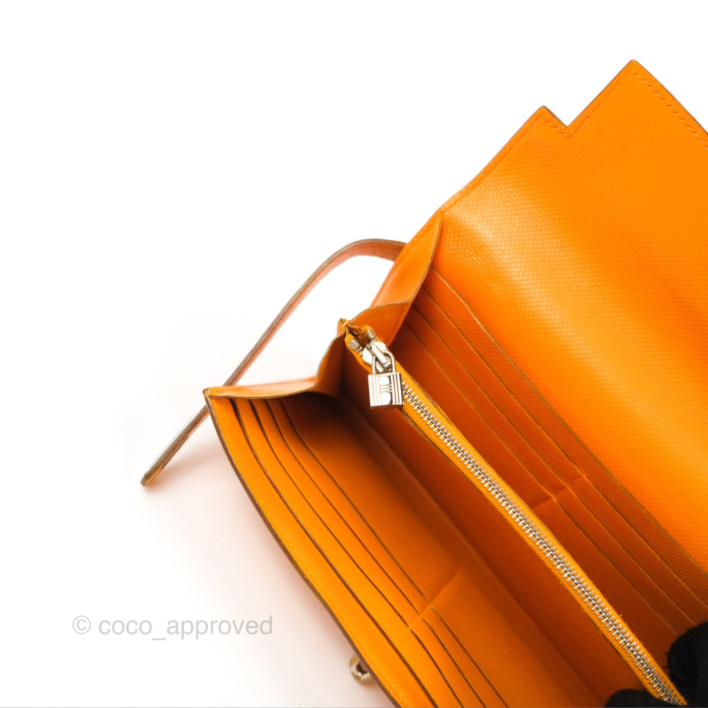 Hermès Kelly Long Wallet Jaune d'or Grain d’H Palladium Hardware