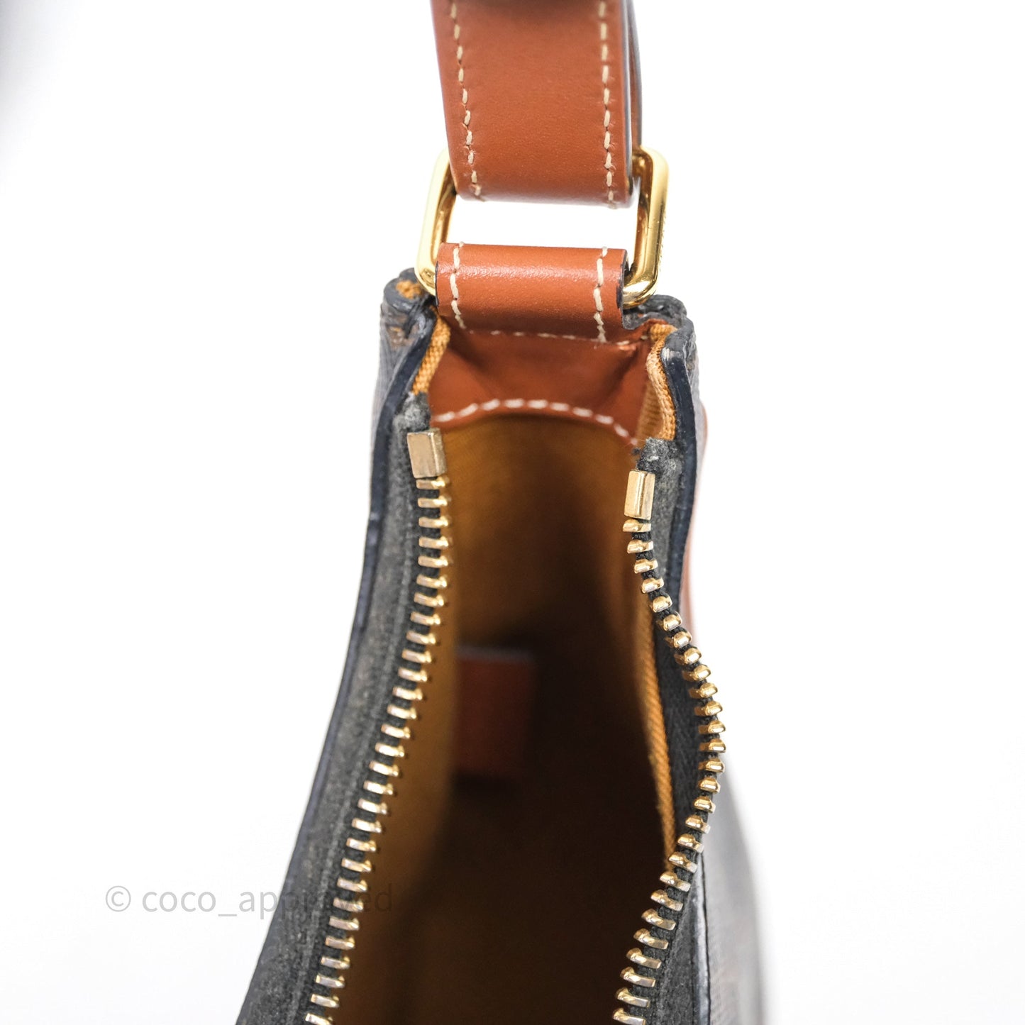 Celine Ava Bag In Triomphe Canvas Calfskin Tan