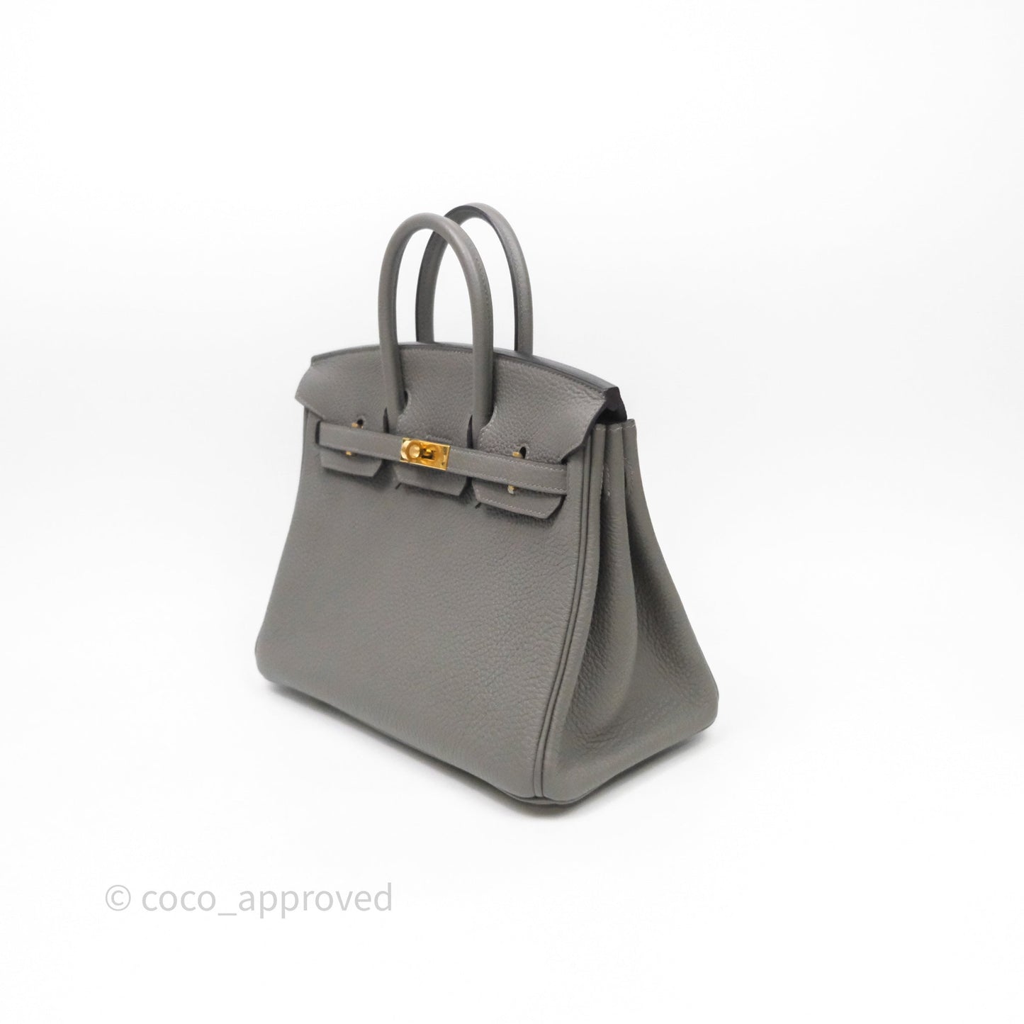 Hermes Birkin 25 Retourne Gris Meyer 0L Togo Gold Hardware