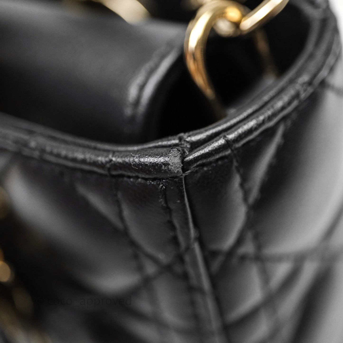 Dior Small Lady D-Joy Bag Black Lambskin Cannage Gold Hardware