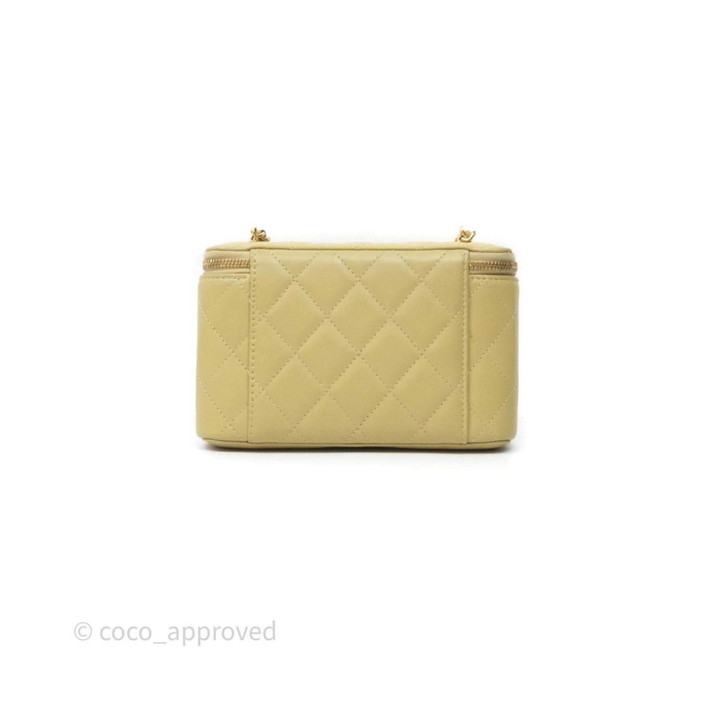 Chanel Vanity With Chain Olive Green Lambskin Gold Hardware