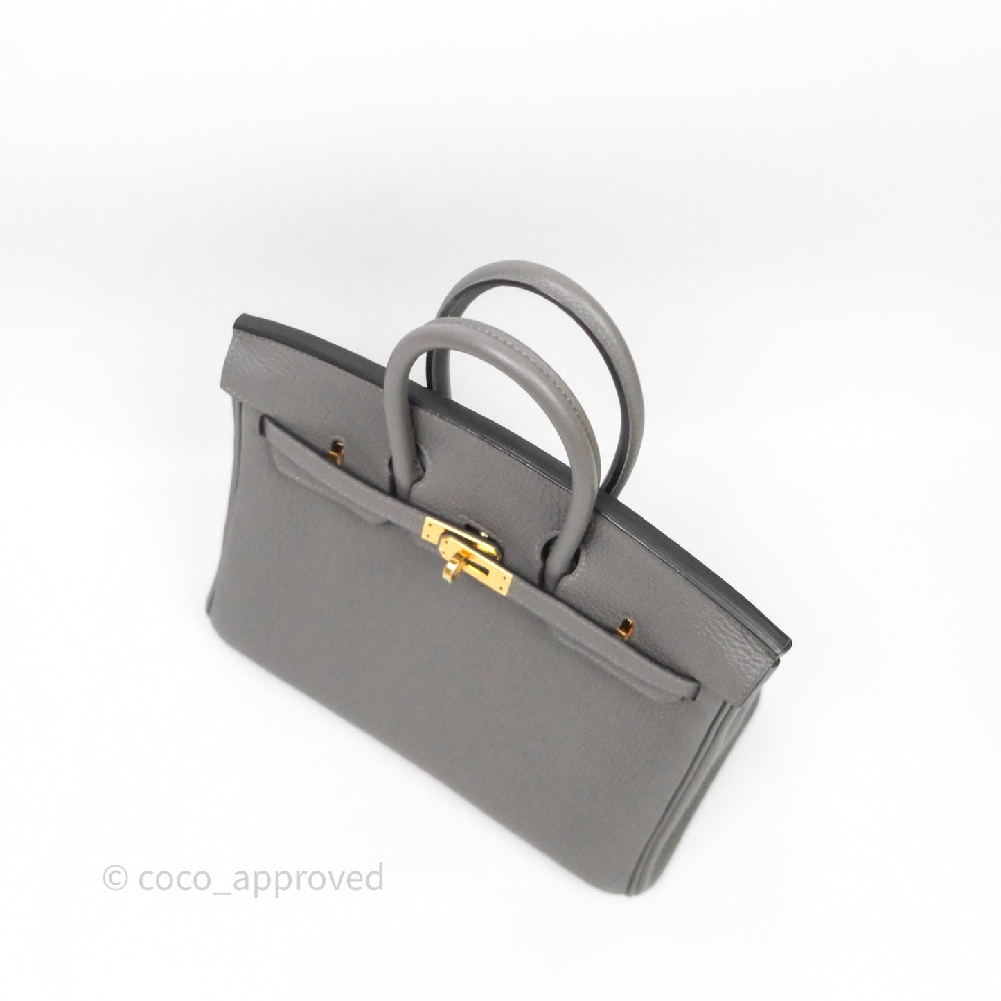 Hermes Birkin 25 Retourne Gris Meyer 0L Togo Gold Hardware