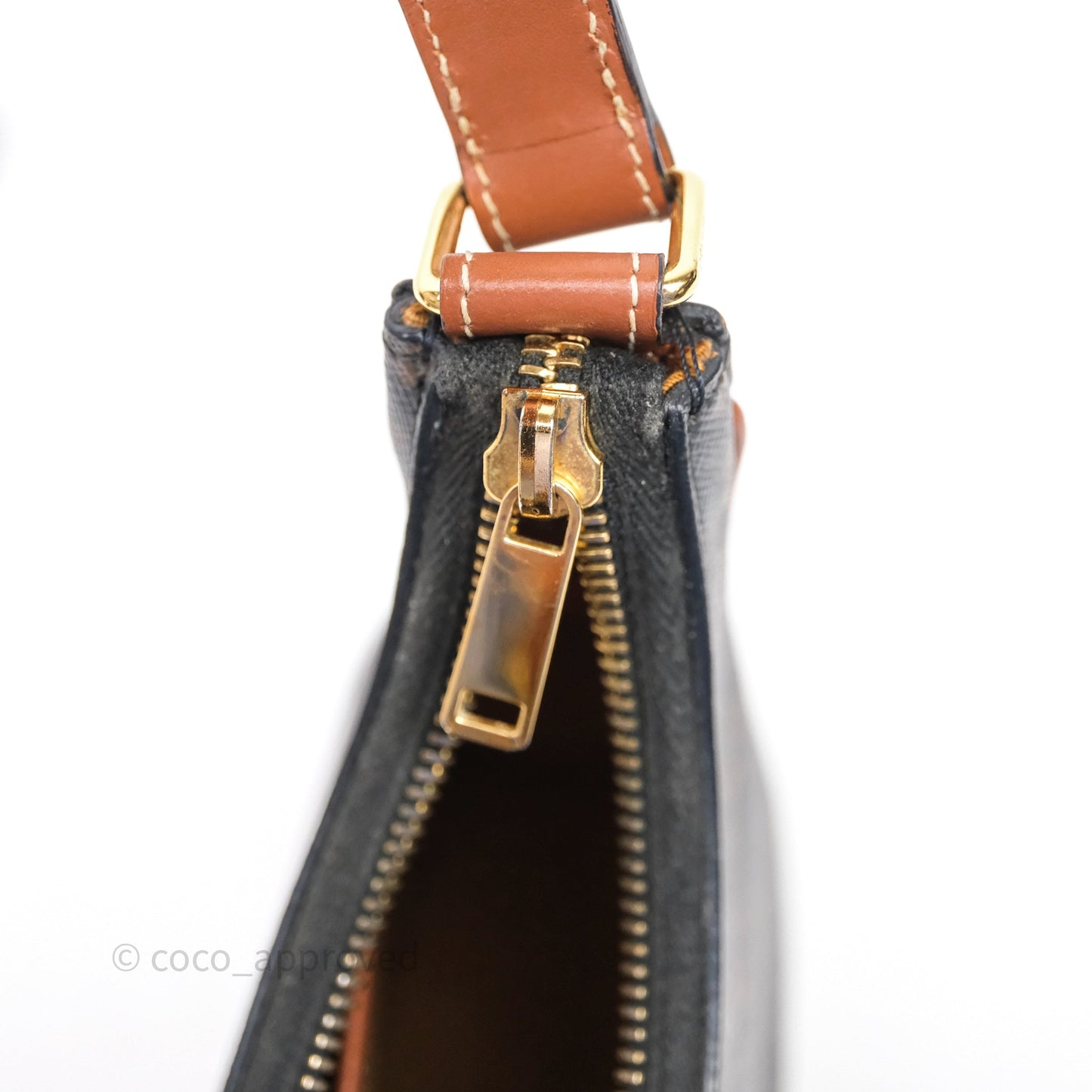 Celine Ava Bag In Triomphe Canvas Calfskin Tan