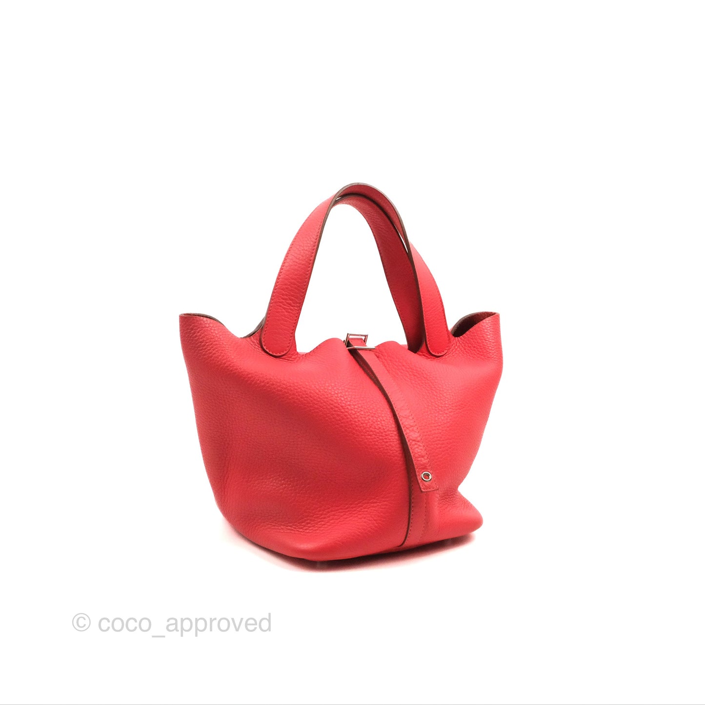 Hermès Picotin 22 Rouge Pivoine Clemence Palladium Hardware