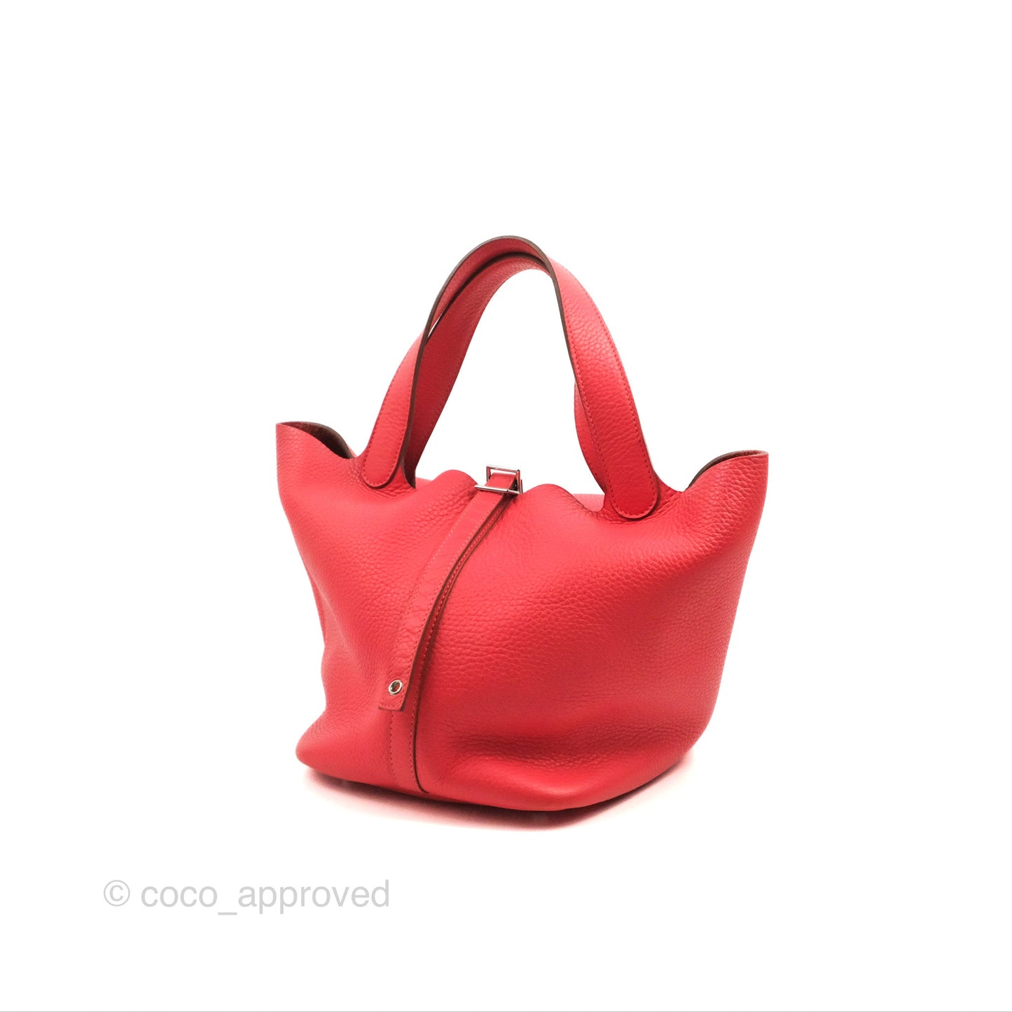 Hermès Picotin 22 Rouge Pivoine Clemence Palladium Hardware