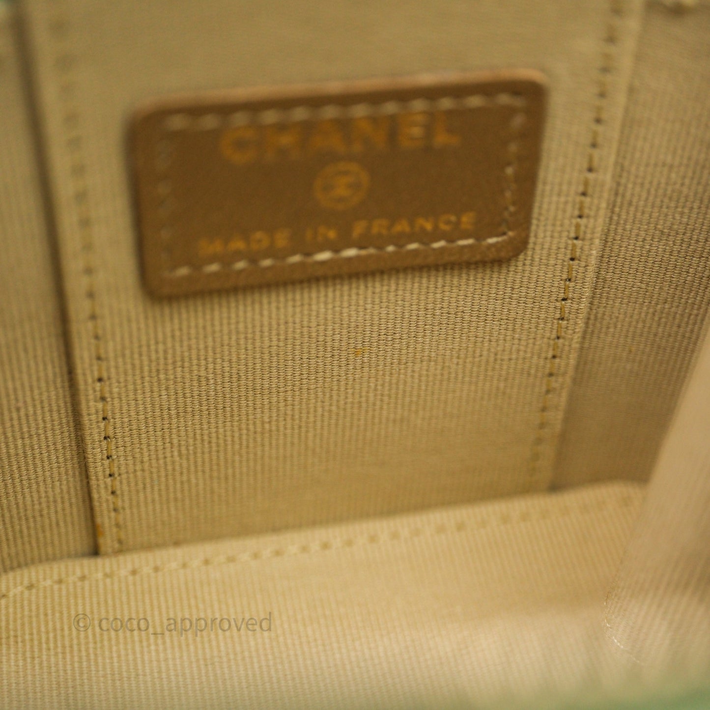 Chanel Mini Pearl Crush Vanity With Chain Light Green Lambskin Aged Gold Hardware