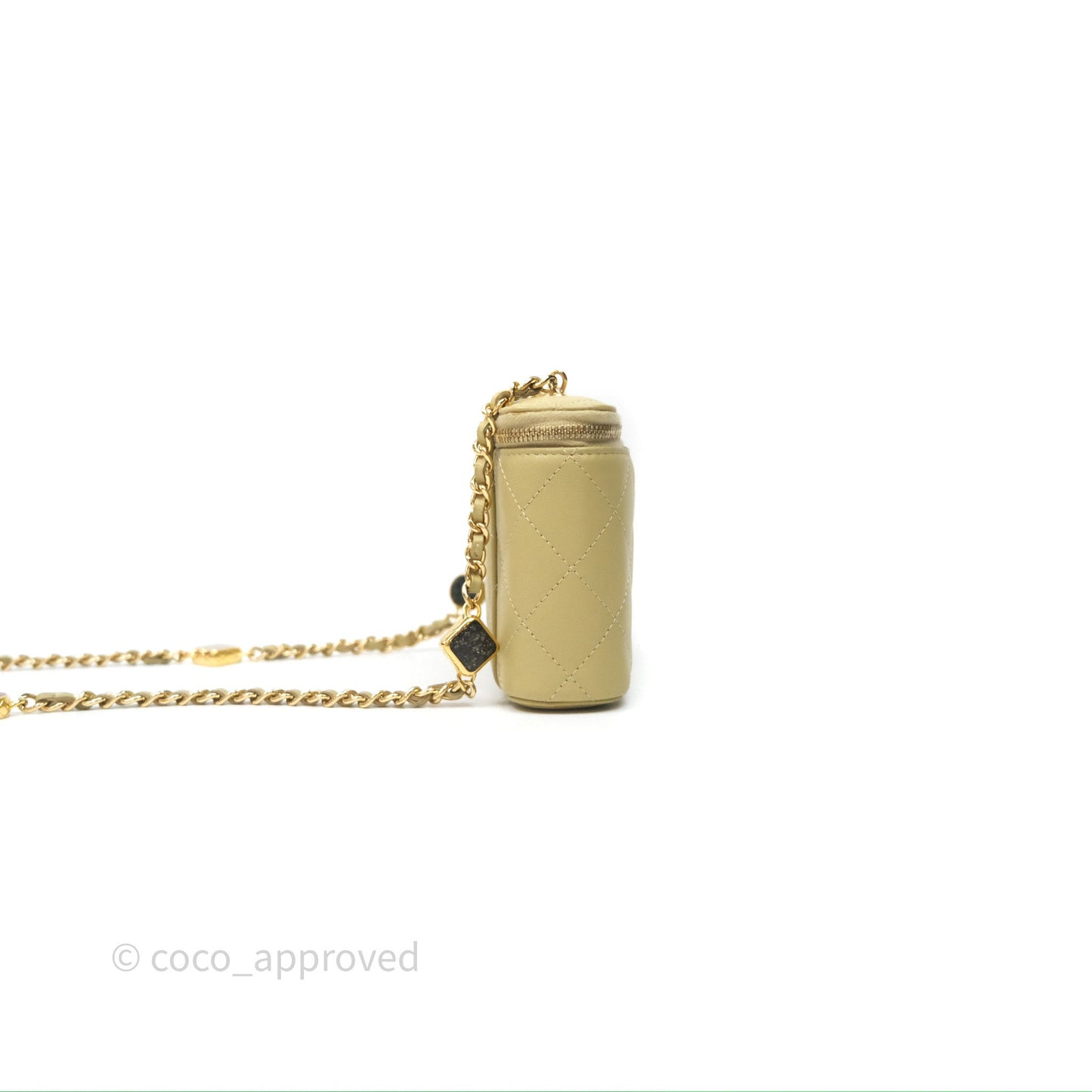 Chanel Vanity With Chain Olive Green Lambskin Gold Hardware