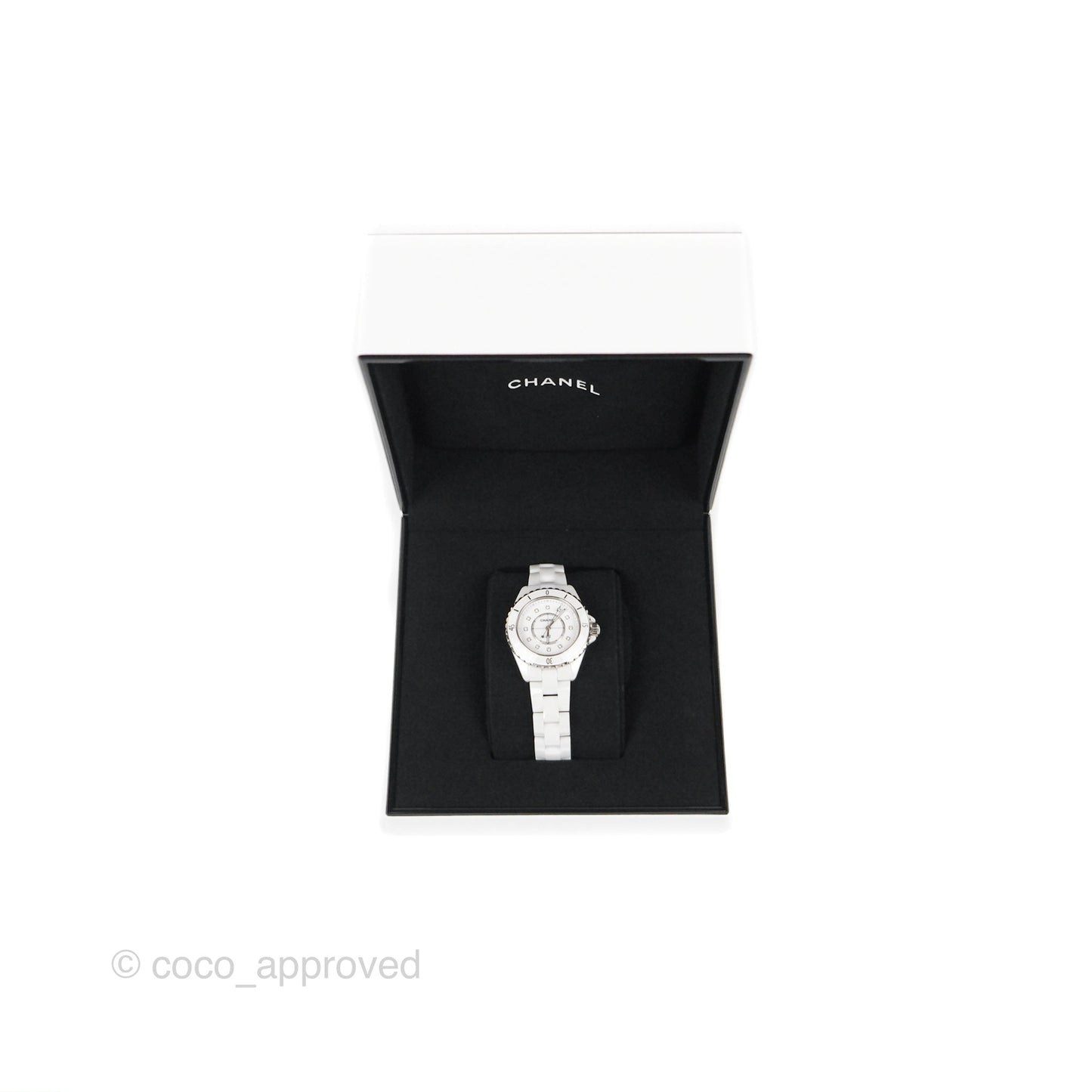 CHANEL J12 White Ceramic/Steel/Diamond Women's Watch 33mm
