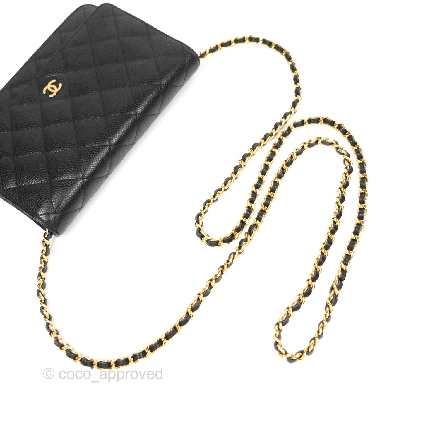 Chanel Classic Quilted WOC Black Caviar Gold Hardware