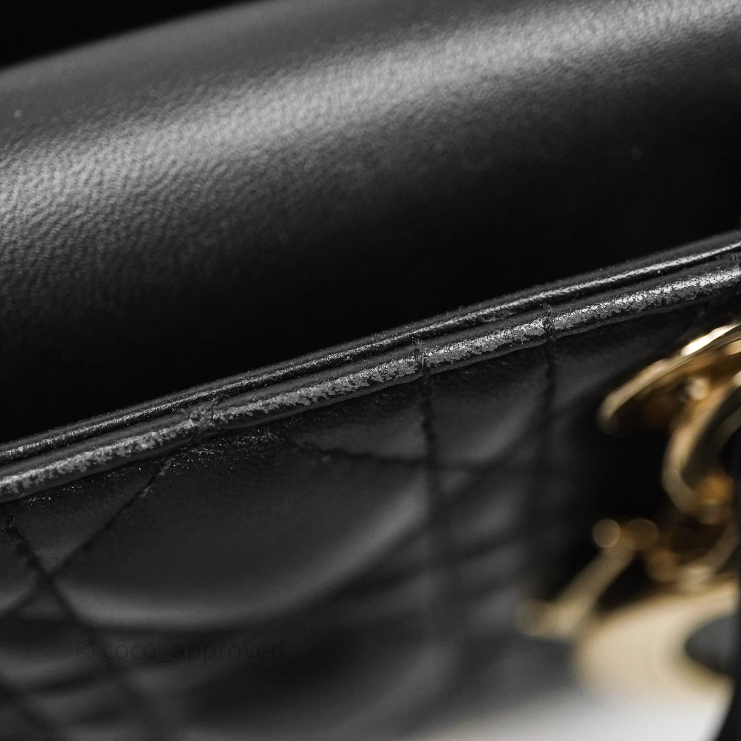 Dior Small Lady D-Joy Bag Black Lambskin Cannage Gold Hardware