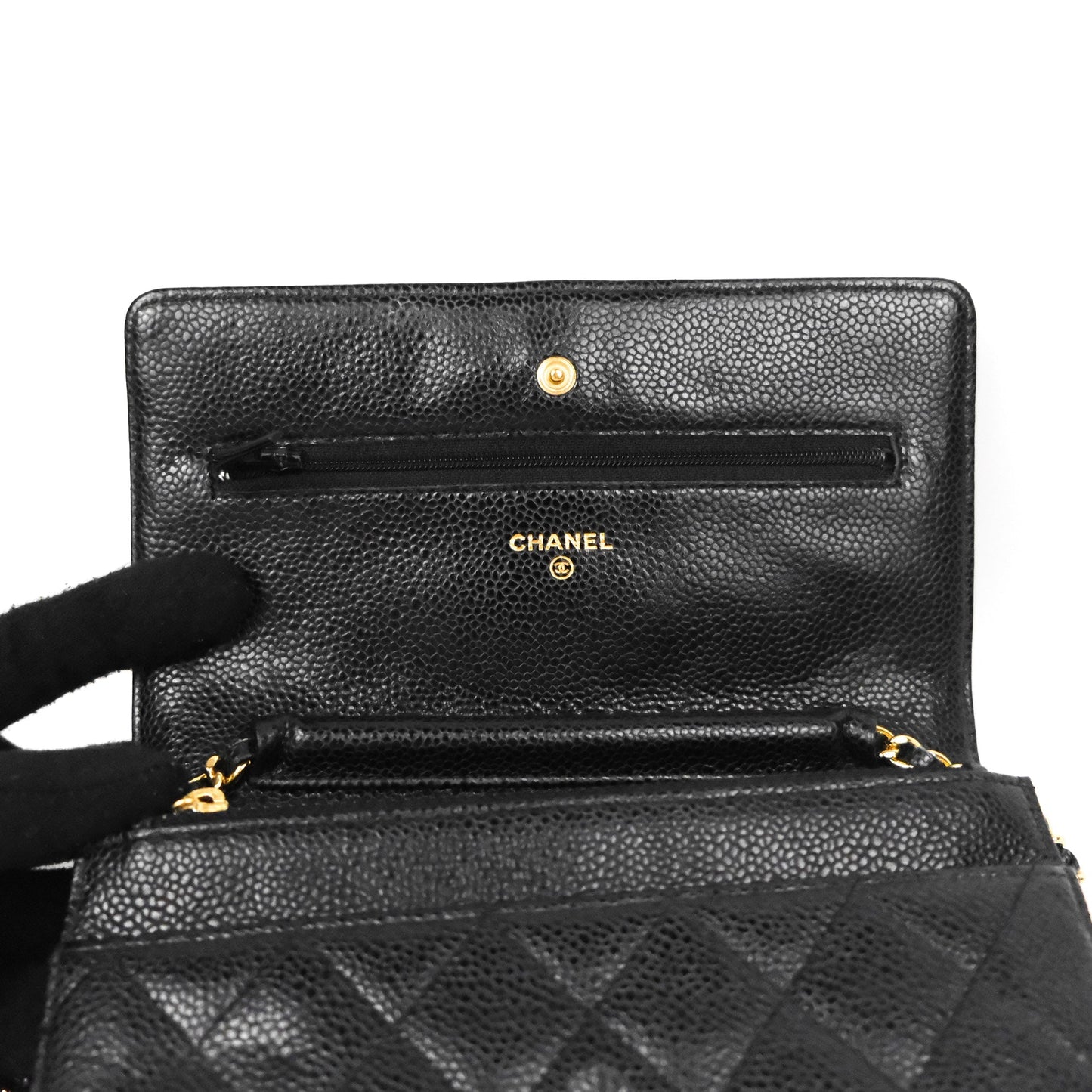 Chanel Classic Quilted WOC Black Caviar Gold Hardware