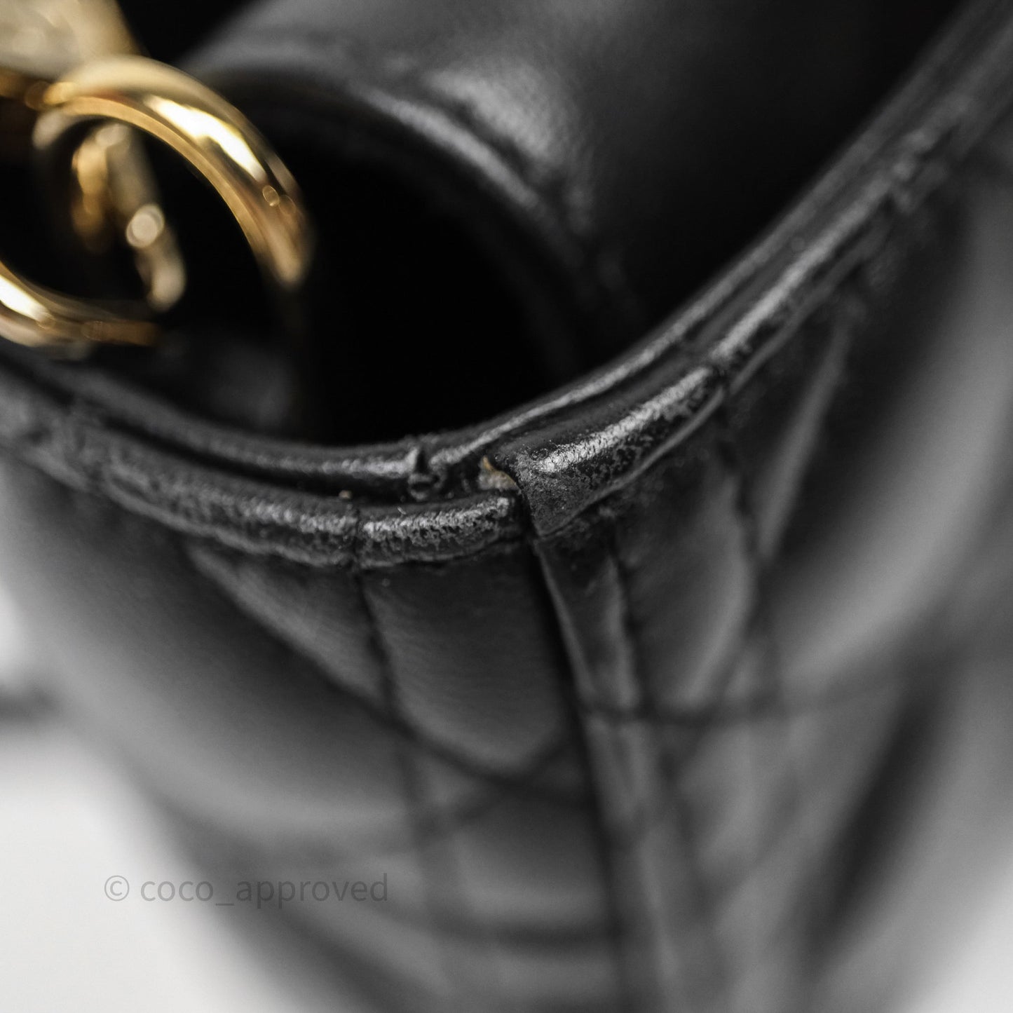 Dior Small Lady D-Joy Bag Black Lambskin Cannage Gold Hardware