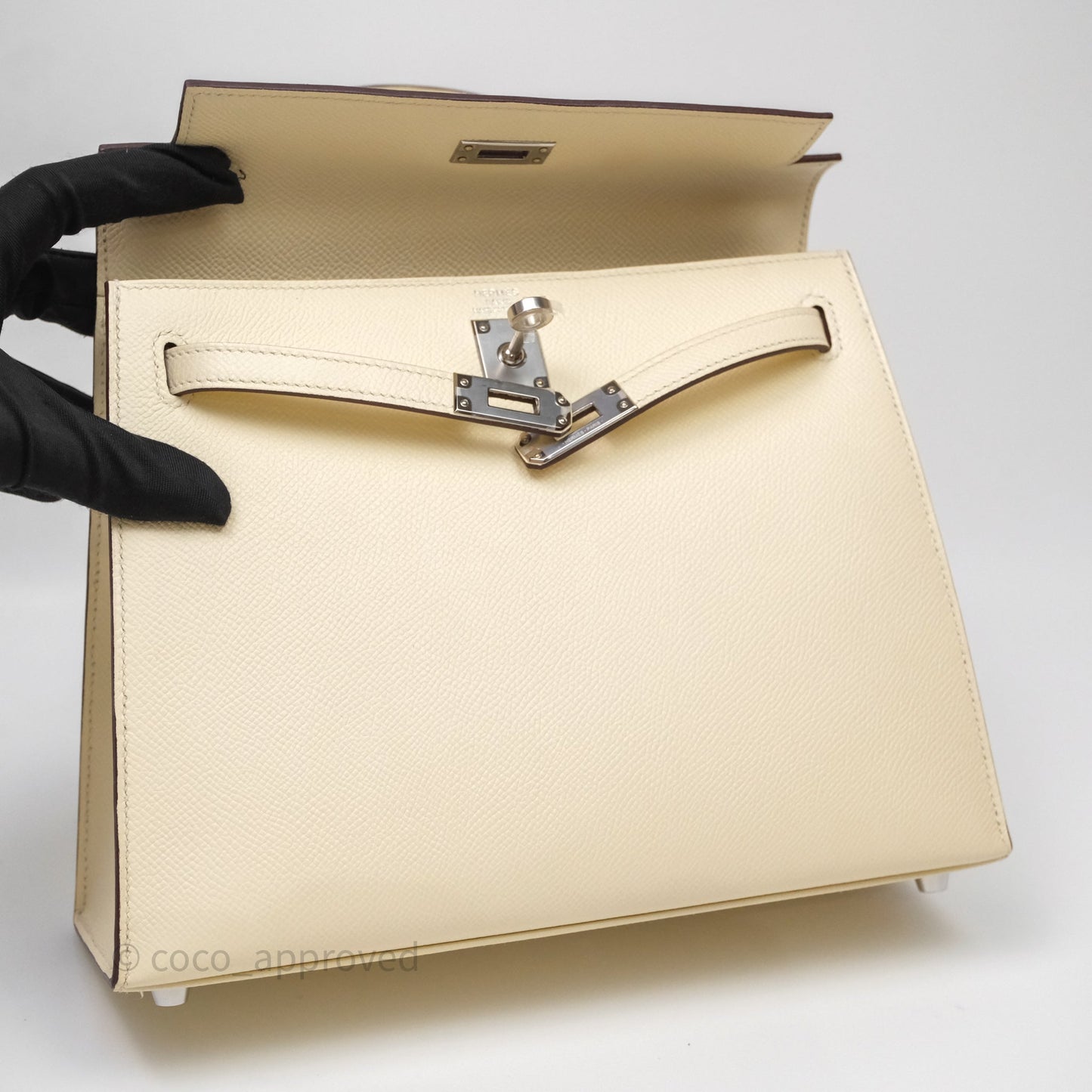 Hermes Kelly 25 Nata I2 Epsom Palladium Hardware