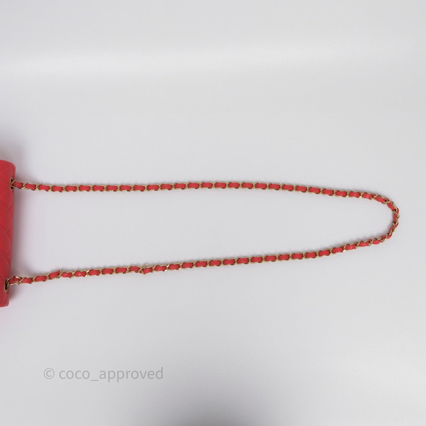 Chanel Mini Rectangular Quilted Red Lambskin Aged Gold Hardware
