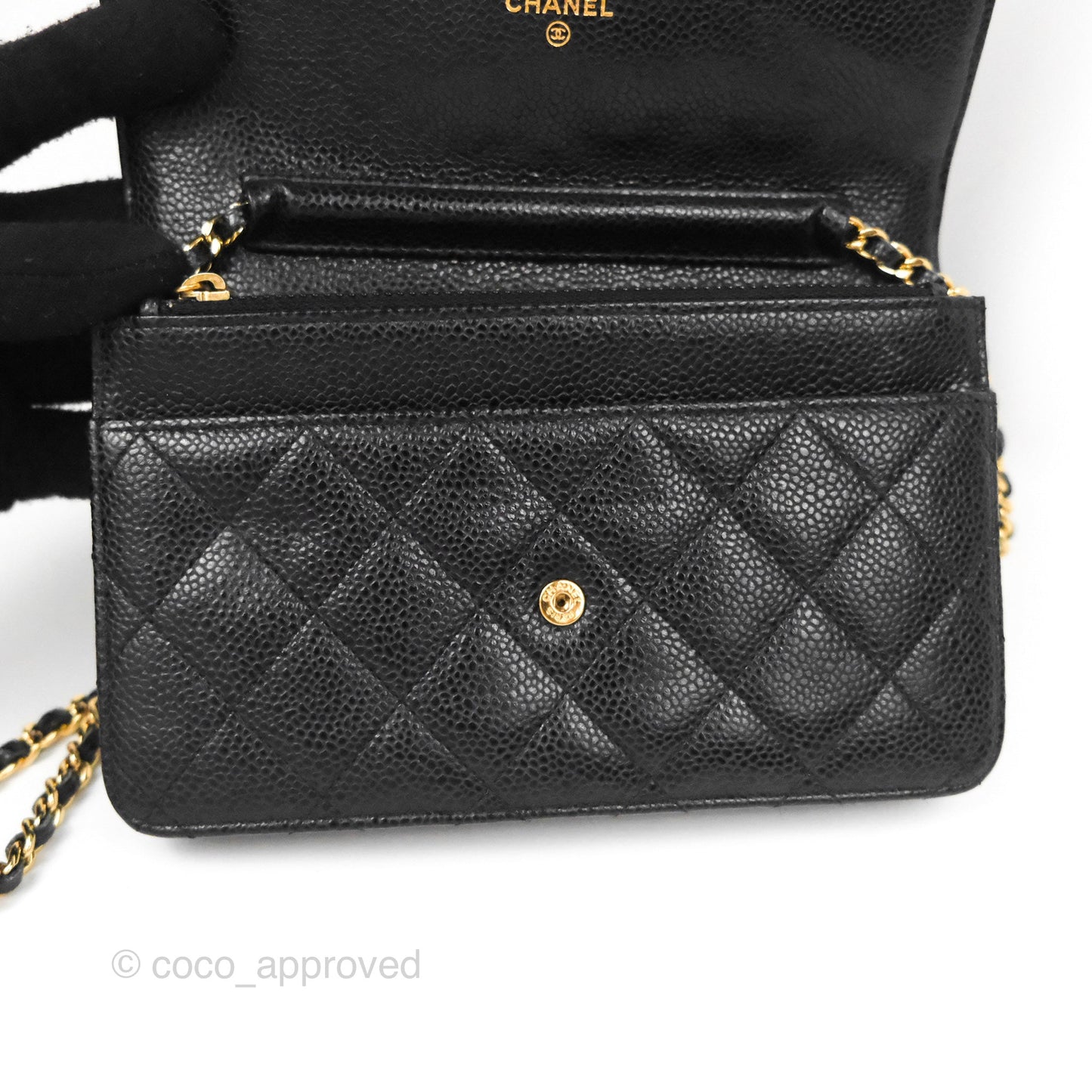 Chanel Classic Quilted WOC Black Caviar Gold Hardware