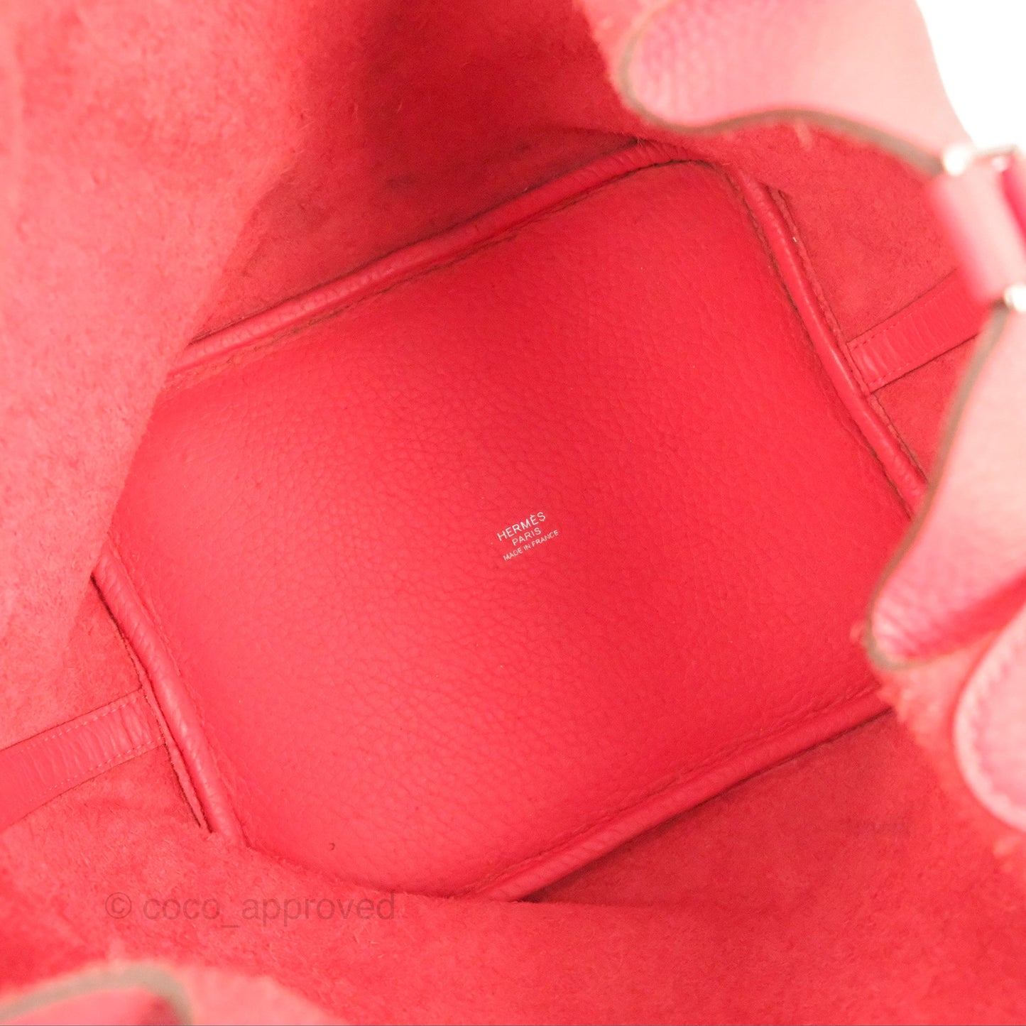 Hermès Picotin 22 Rouge Pivoine Clemence Palladium Hardware