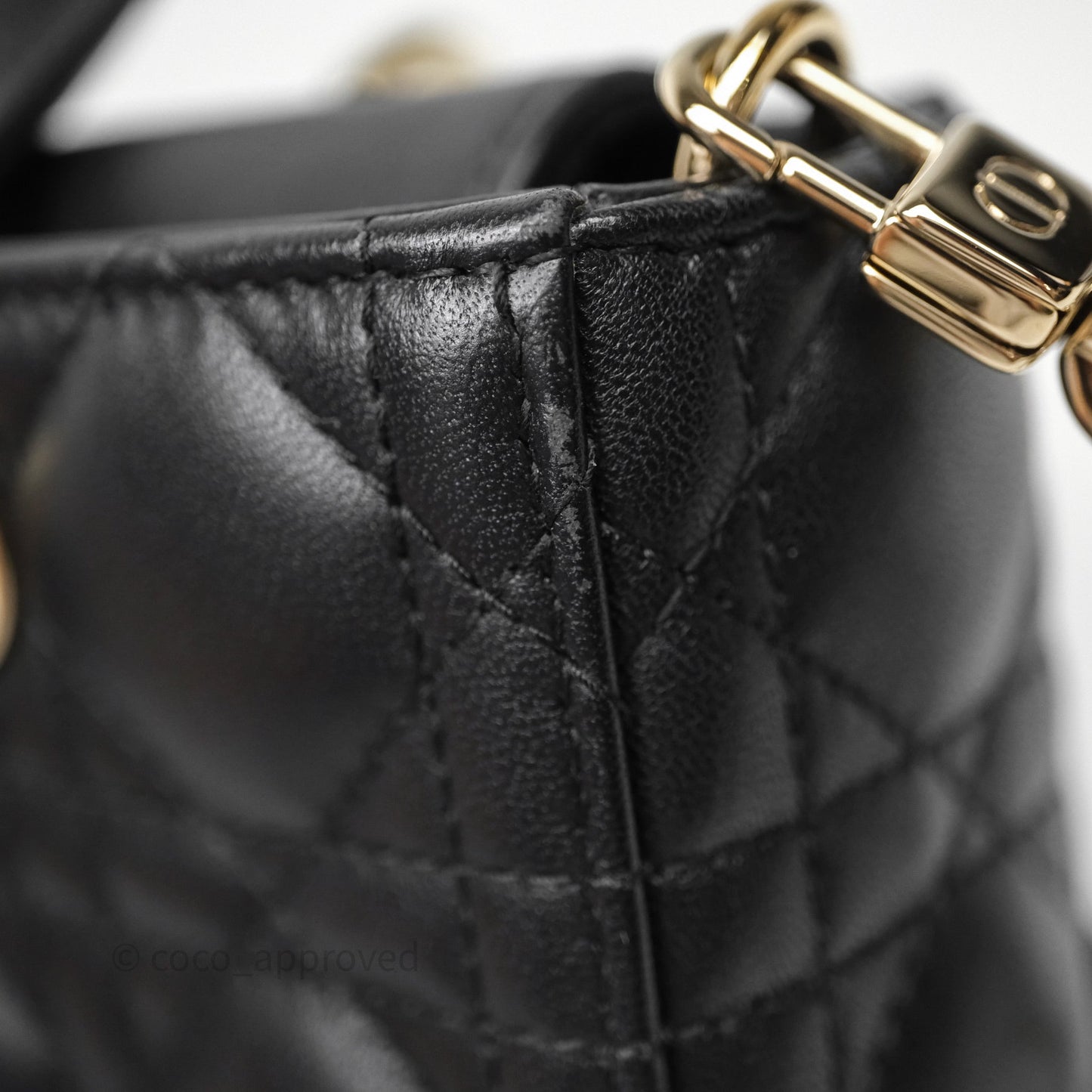 Dior Small Lady D-Joy Bag Black Lambskin Cannage Gold Hardware