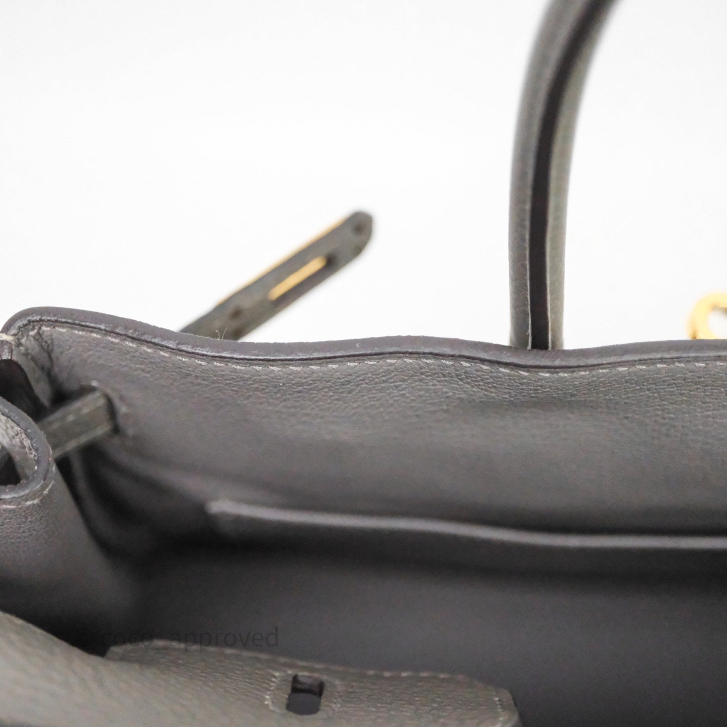 Hermes Birkin 25 Retourne Gris Meyer 0L Togo Gold Hardware