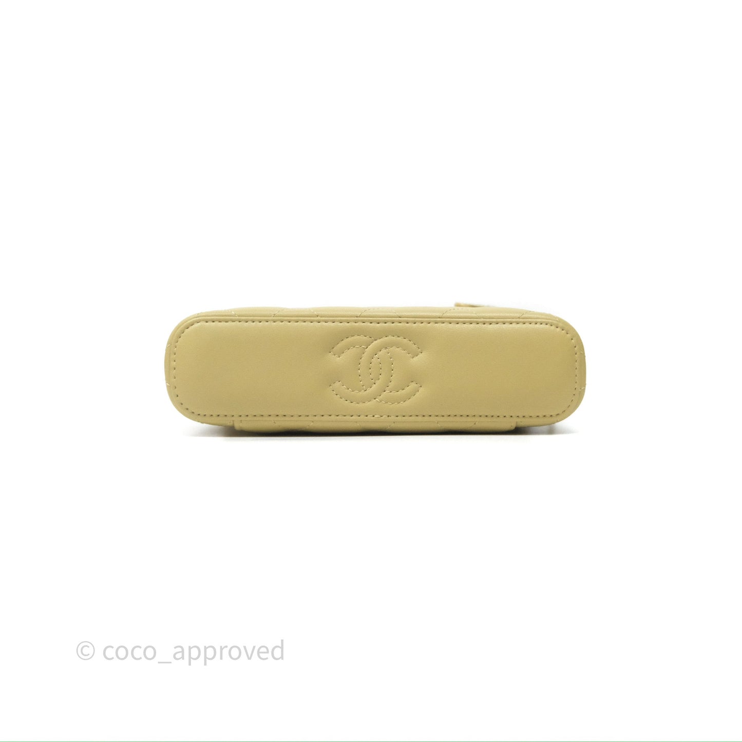 Chanel Vanity With Chain Olive Green Lambskin Gold Hardware