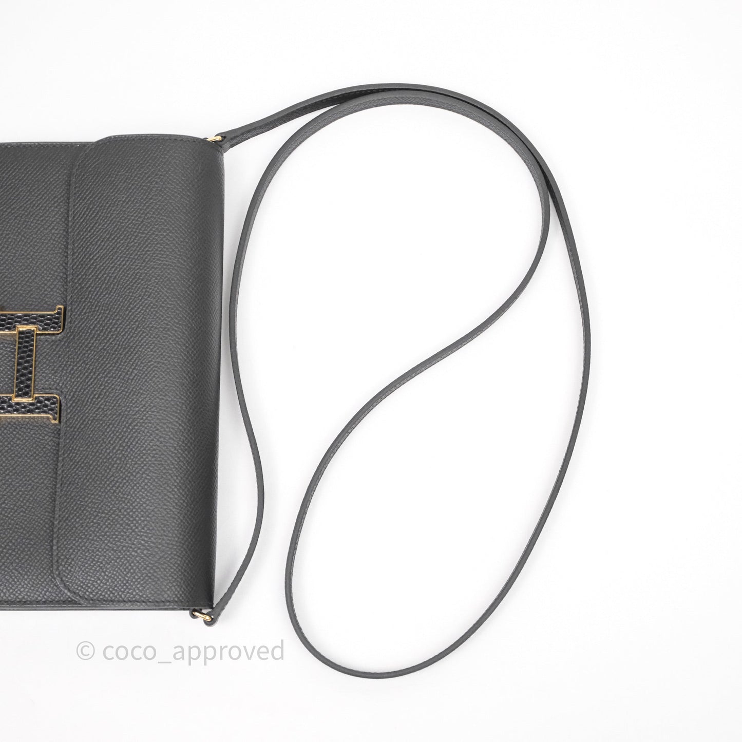 Hermès Constance Long To Go Wallet Black Noir 89 Epsom Lizard Gold Hardware