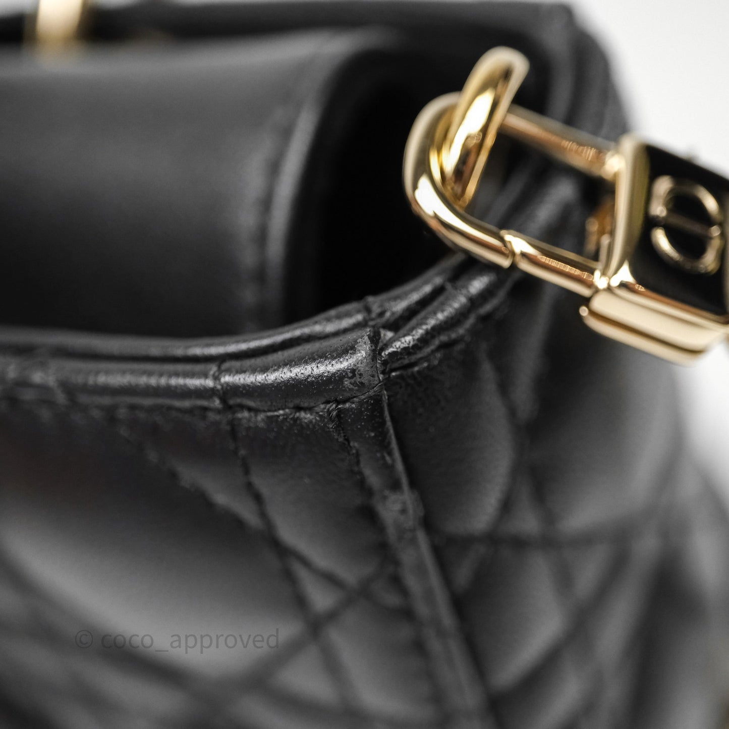 Dior Small Lady D-Joy Bag Black Lambskin Cannage Gold Hardware