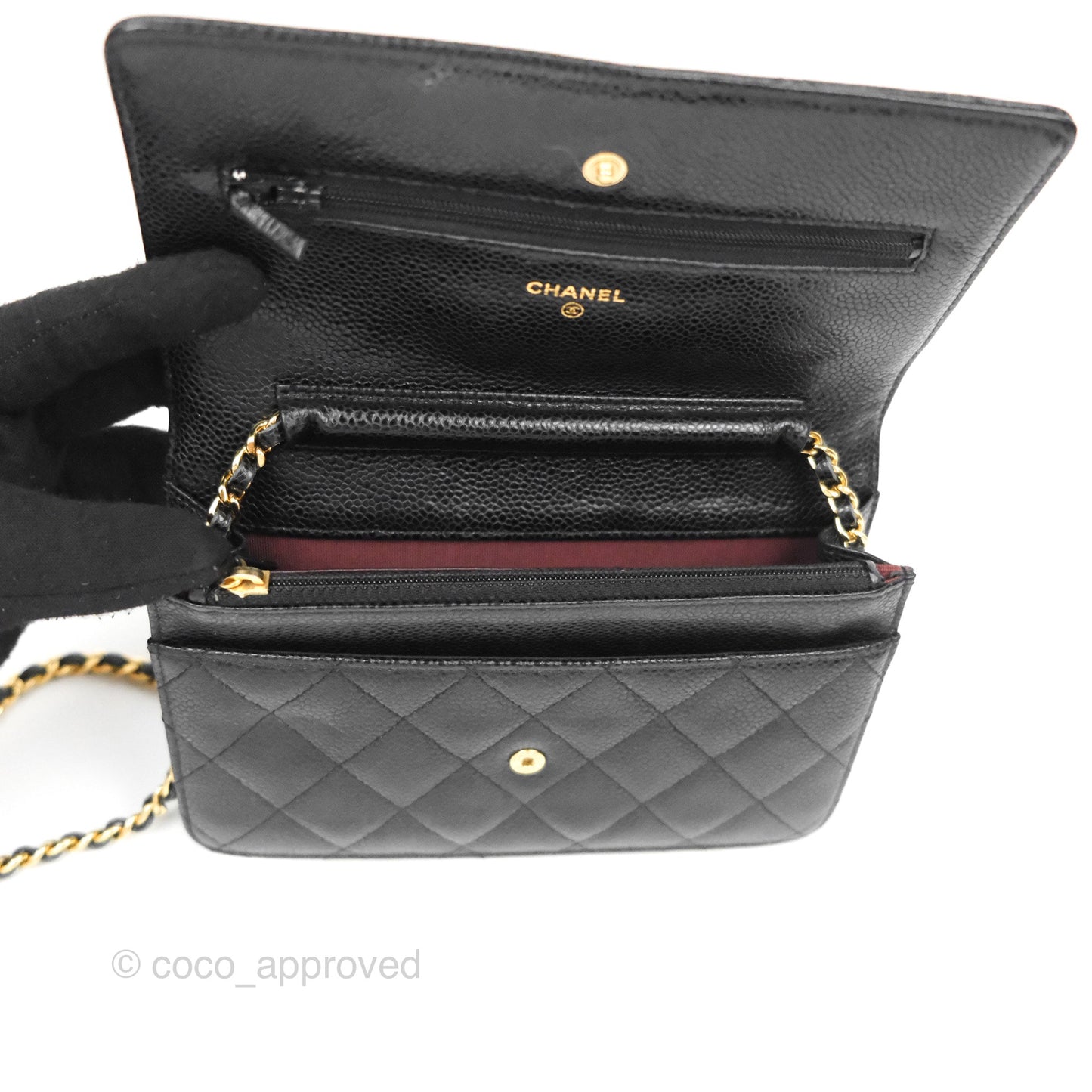 Chanel Classic Quilted WOC Black Caviar Gold Hardware