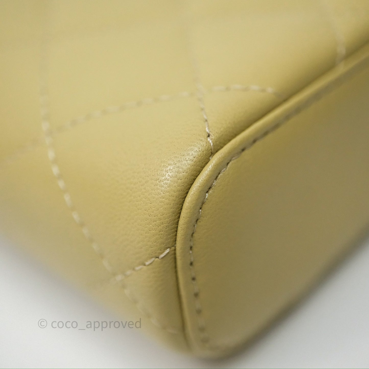 Chanel Vanity With Chain Olive Green Lambskin Gold Hardware