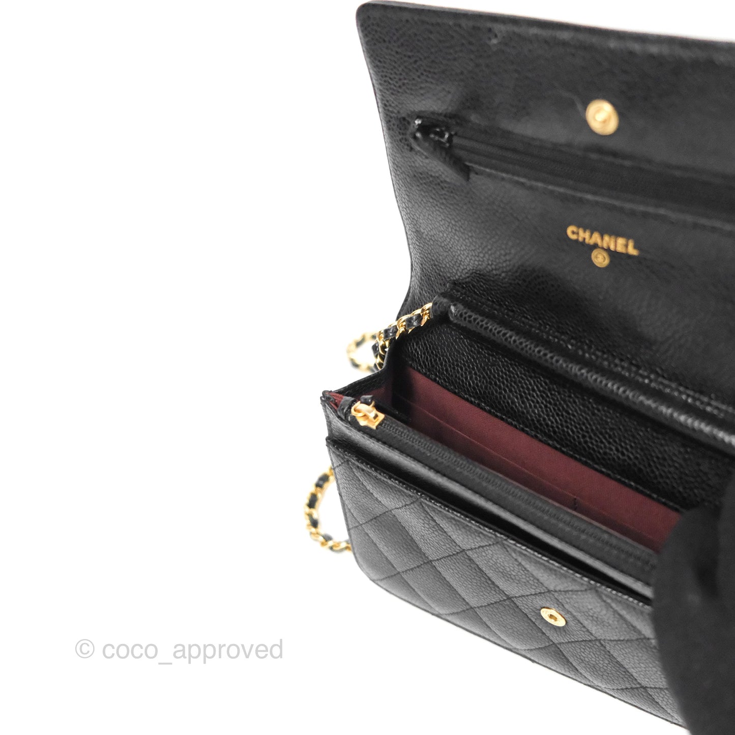 Chanel Classic Quilted WOC Black Caviar Gold Hardware