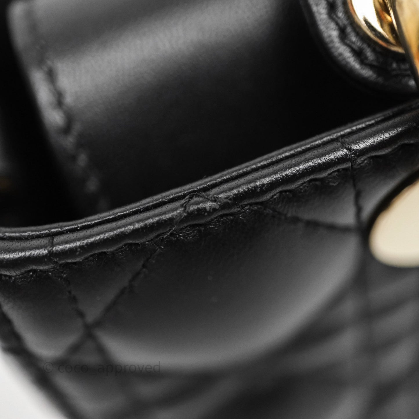 Dior Small Lady D-Joy Bag Black Lambskin Cannage Gold Hardware