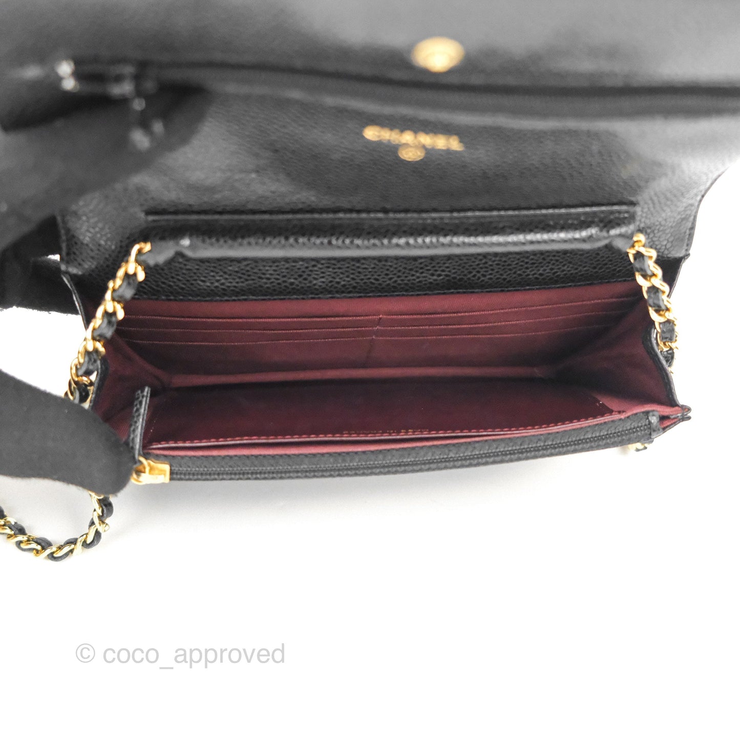 Chanel Classic Quilted WOC Black Caviar Gold Hardware