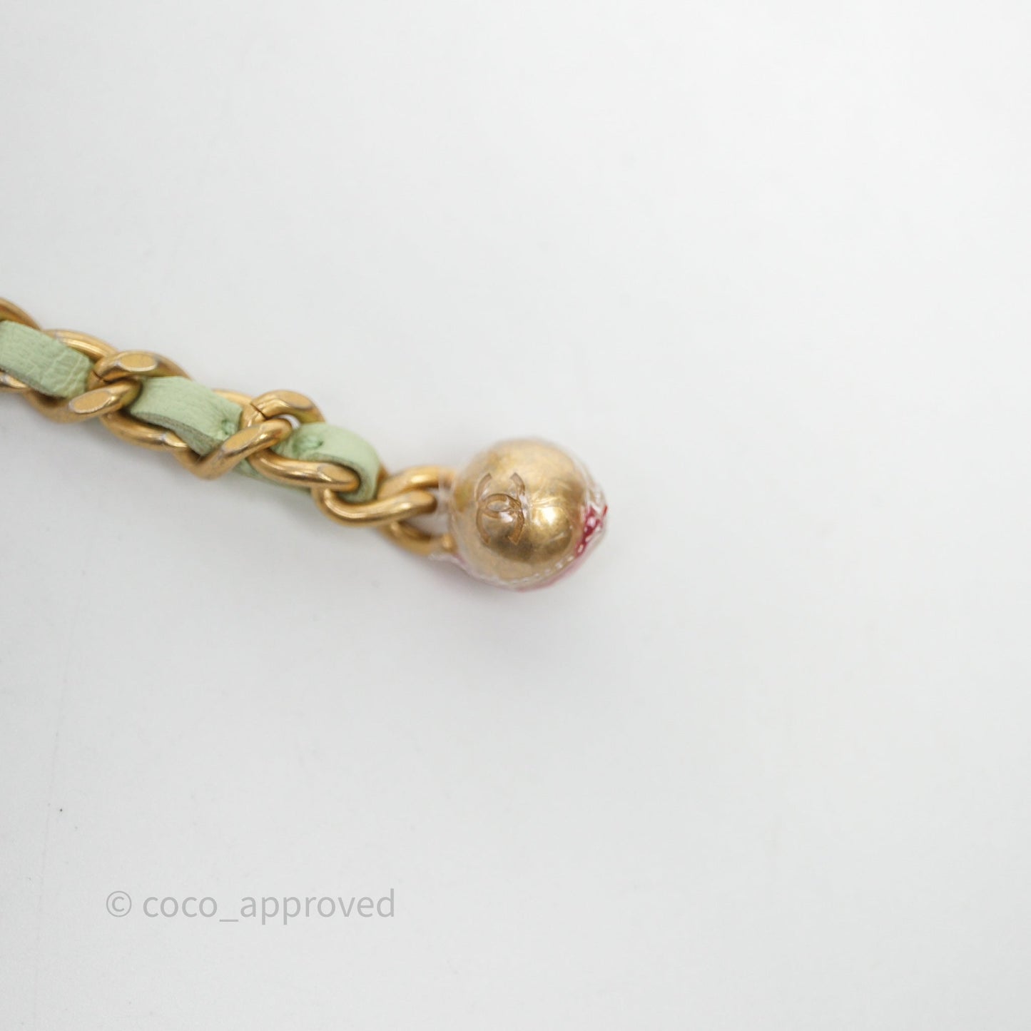 Chanel Mini Pearl Crush Vanity With Chain Light Green Lambskin Aged Gold Hardware