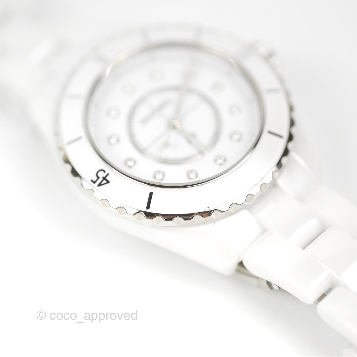 CHANEL J12 White Ceramic/Steel/Diamond Women's Watch 33mm