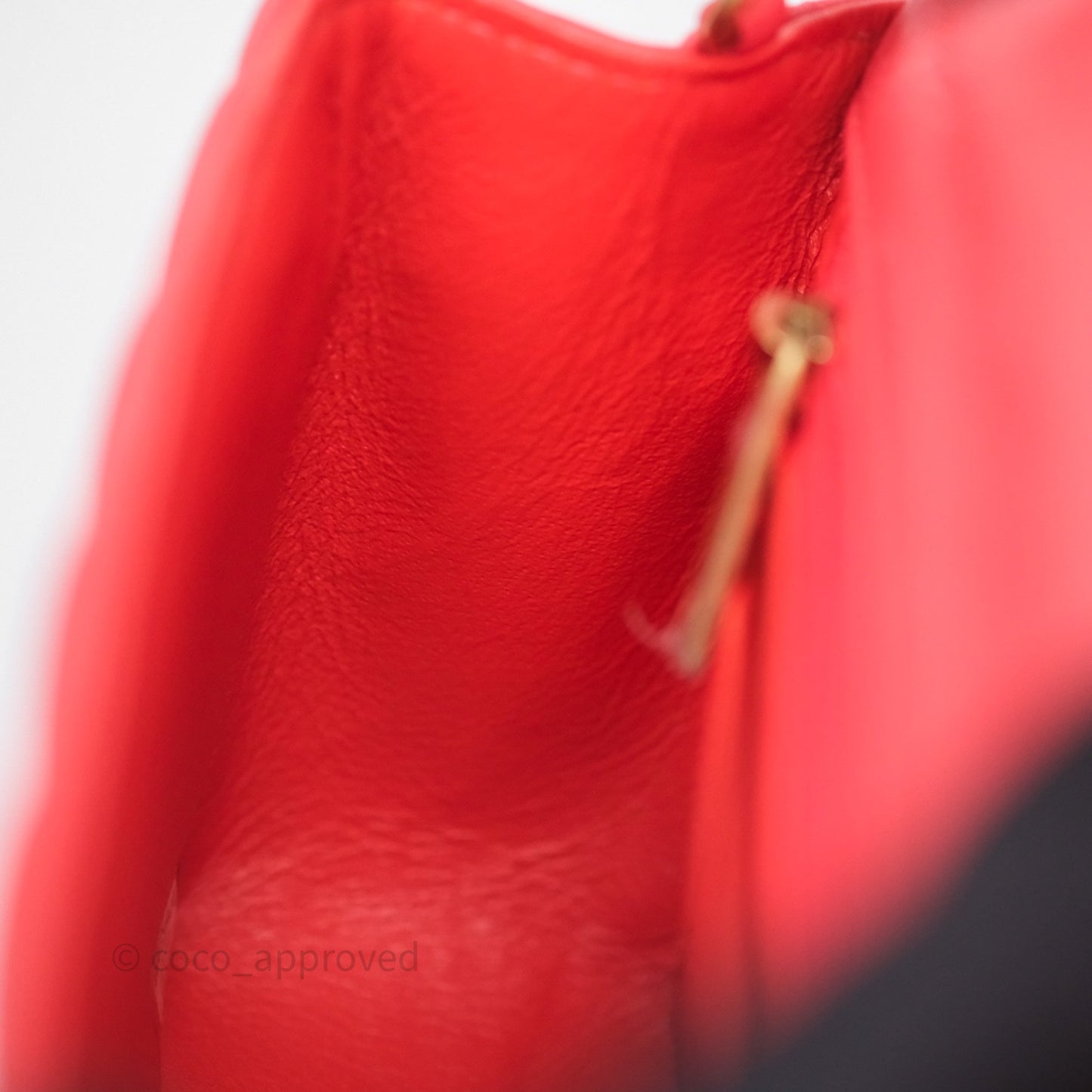 Chanel Mini Rectangular Quilted Red Lambskin Aged Gold Hardware