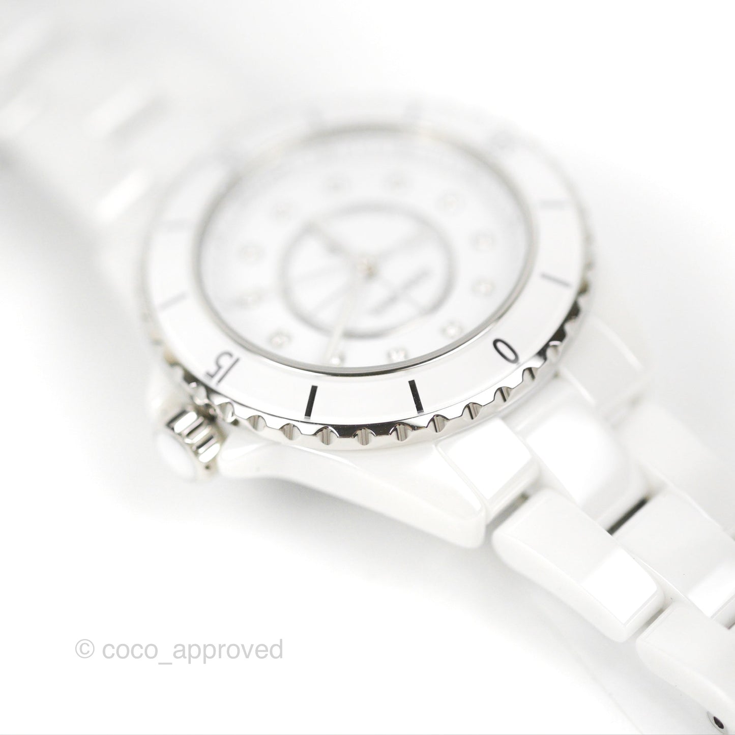 CHANEL J12 White Ceramic/Steel/Diamond Women's Watch 33mm