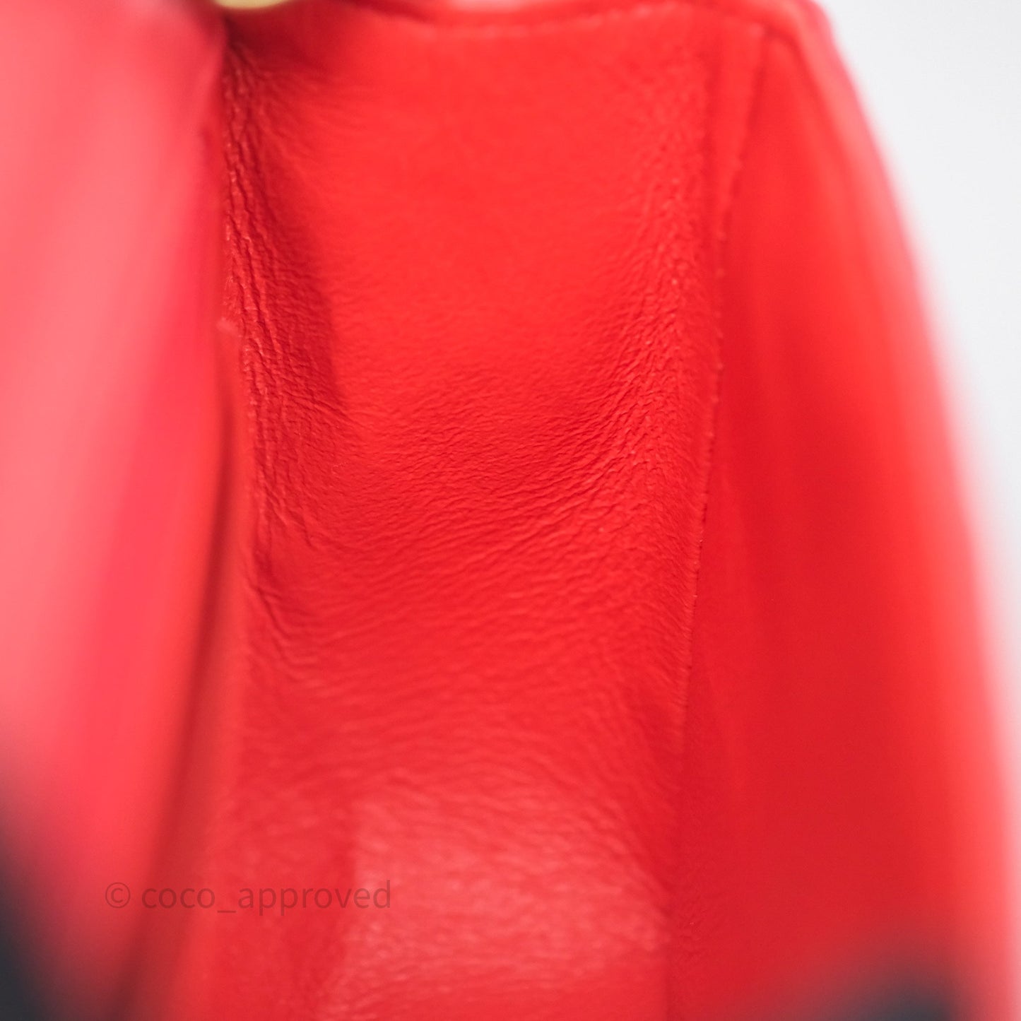 Chanel Mini Rectangular Quilted Red Lambskin Aged Gold Hardware