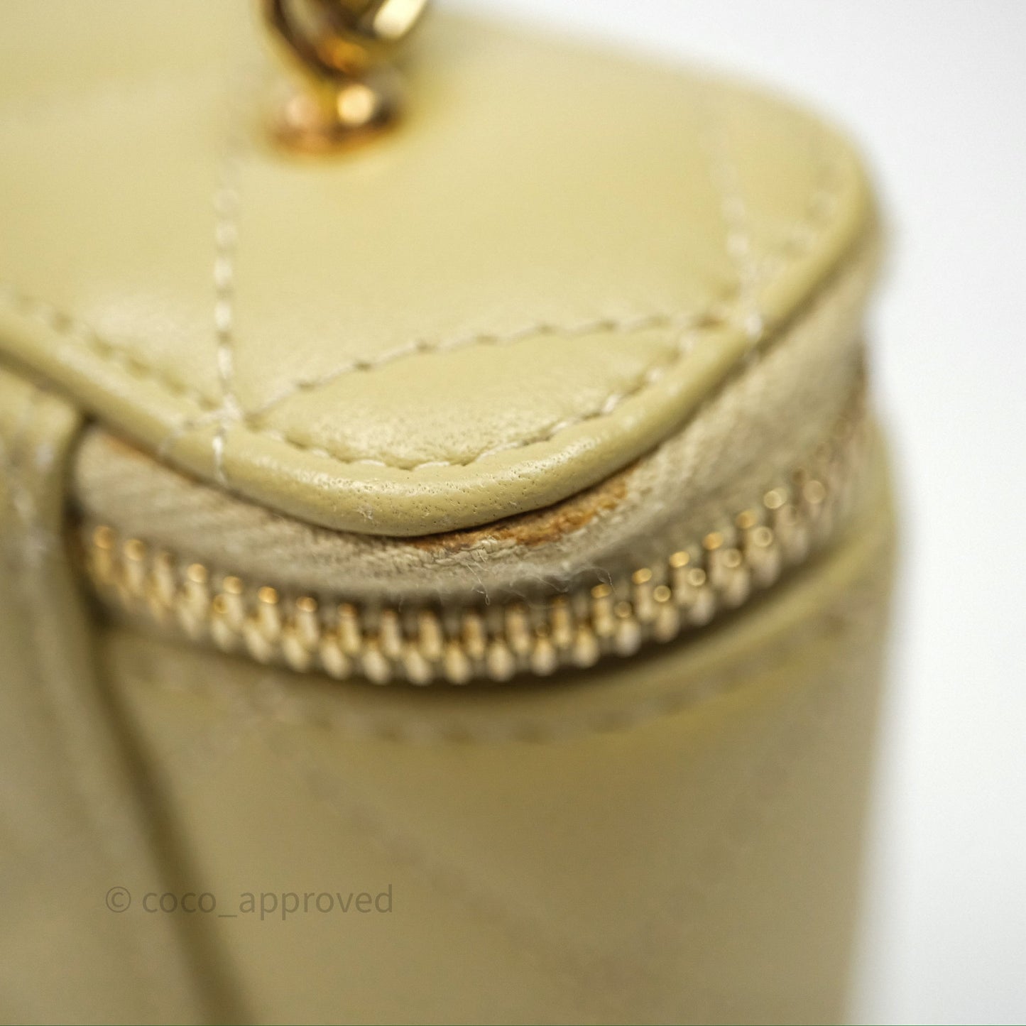 Chanel Vanity With Chain Olive Green Lambskin Gold Hardware
