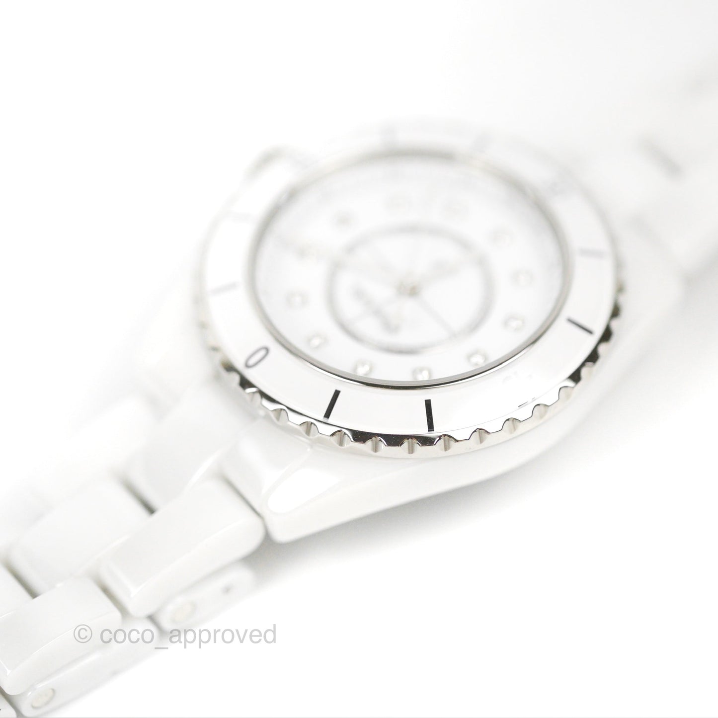 CHANEL J12 White Ceramic/Steel/Diamond Women's Watch 33mm