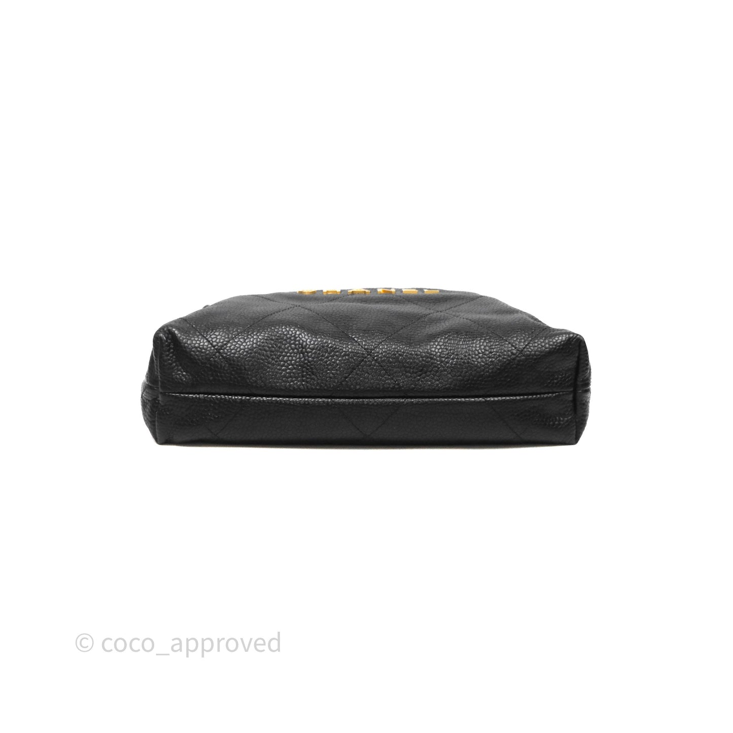 Chanel 22 Small Black Shiny Caviar Aged Gold Hardware