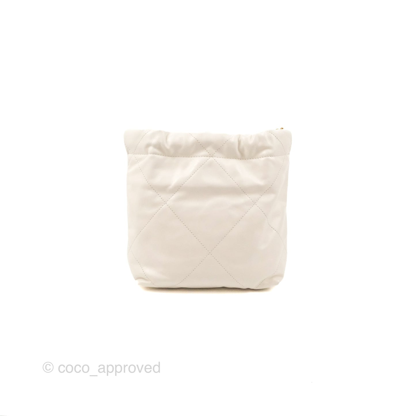 Chanel 22 Mini Bag White Shiny Crumpled Calfskin