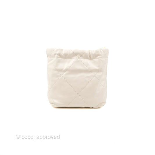 Chanel 22 Mini Bag White Shiny Crumpled Calfskin